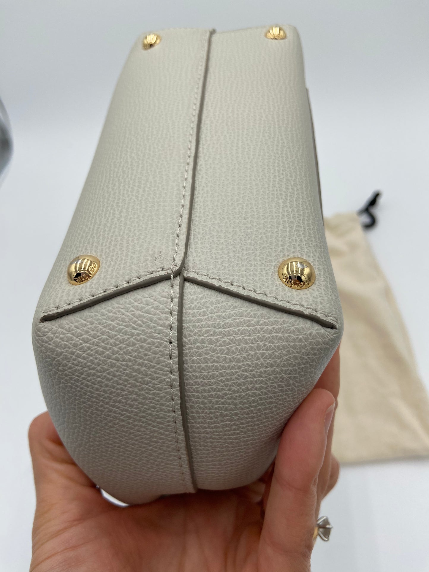 Polene Numéro Un Nano Textured Chalk Crossbody Bag