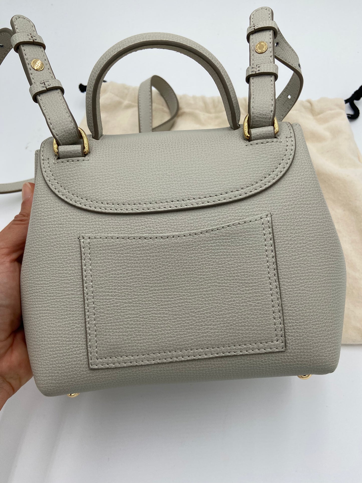 Polene Numéro Un Nano Textured Chalk Crossbody Bag