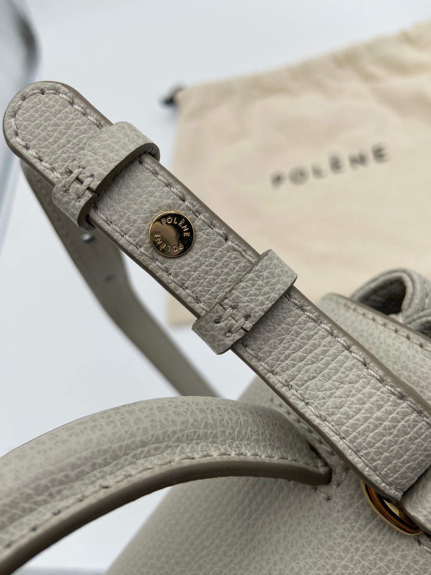 Polene Numéro Un Nano Textured Chalk Crossbody Bag