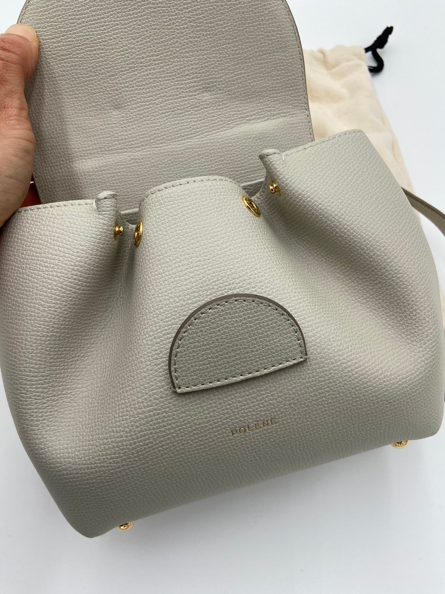 Polene Numéro Un Nano Textured Chalk Crossbody Bag