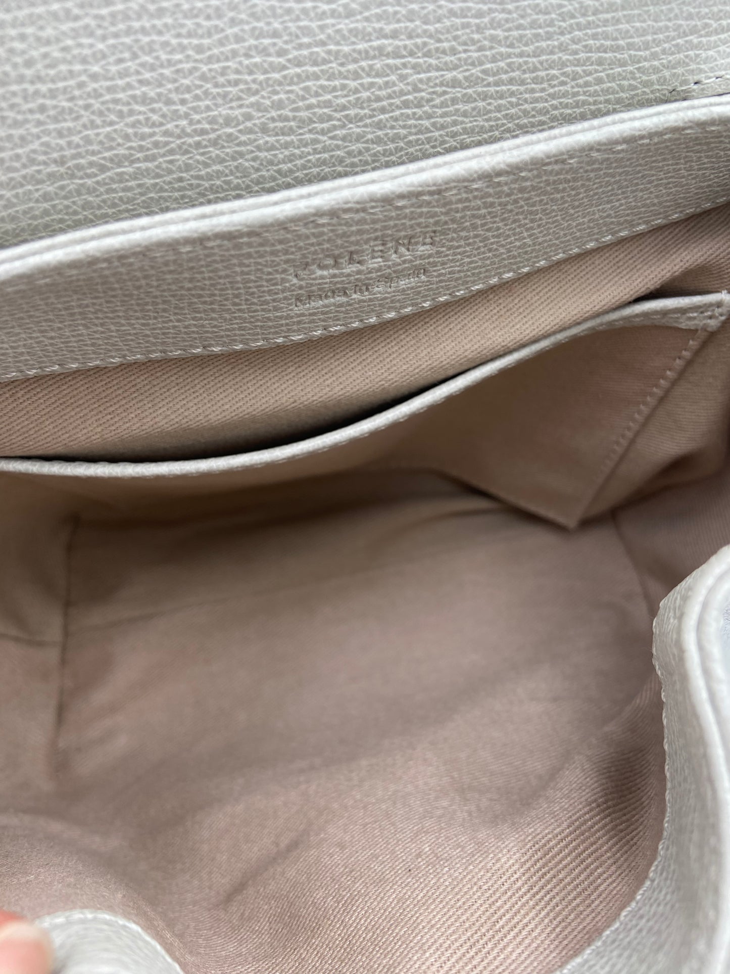 Polene Numéro Un Nano Textured Chalk Crossbody Bag