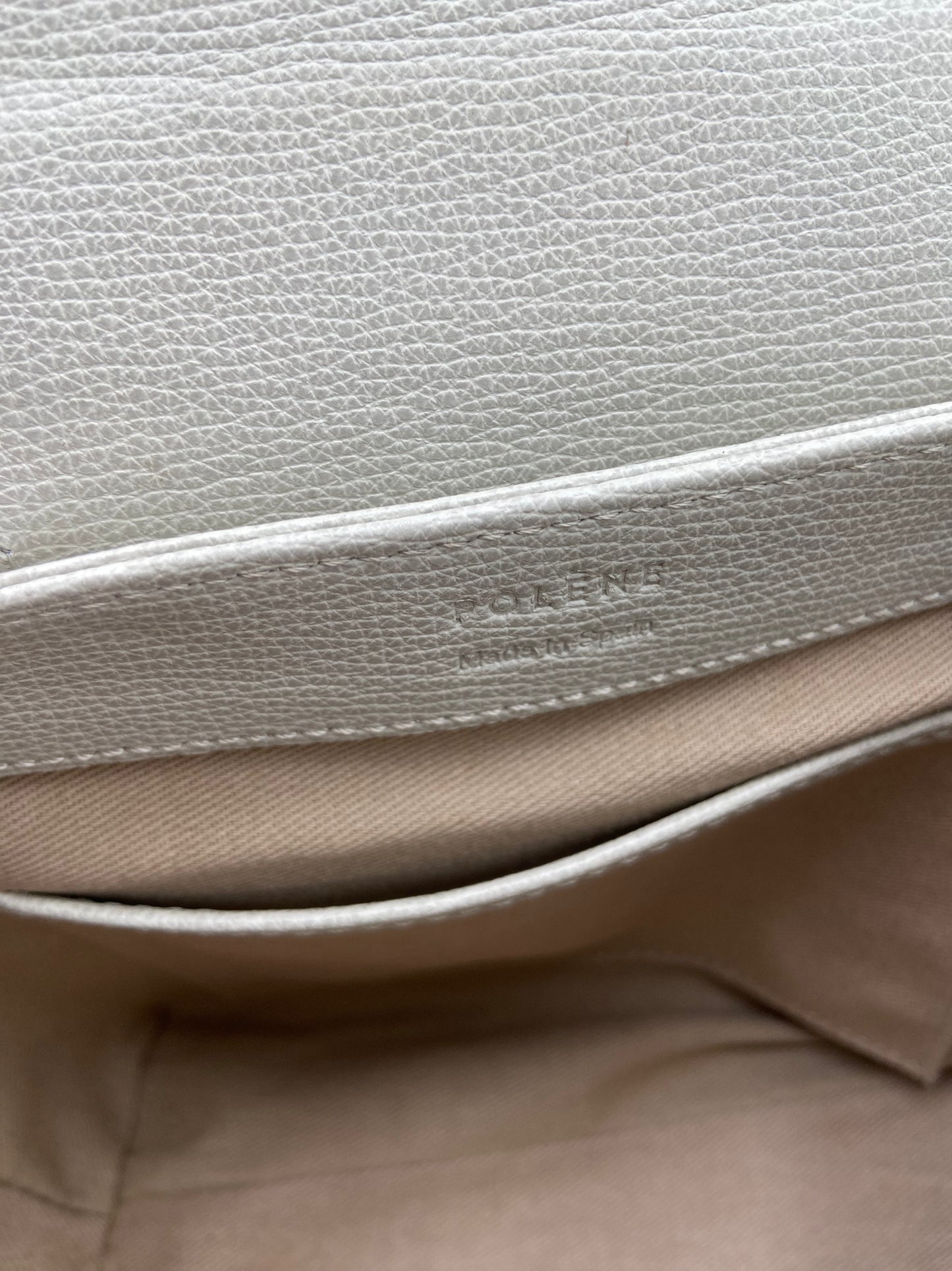 Polene Numéro Un Nano Textured Chalk Crossbody Bag