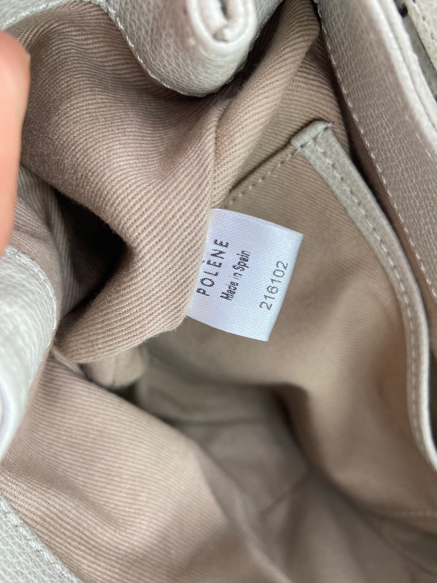 Polene Numéro Un Nano Textured Chalk Crossbody Bag