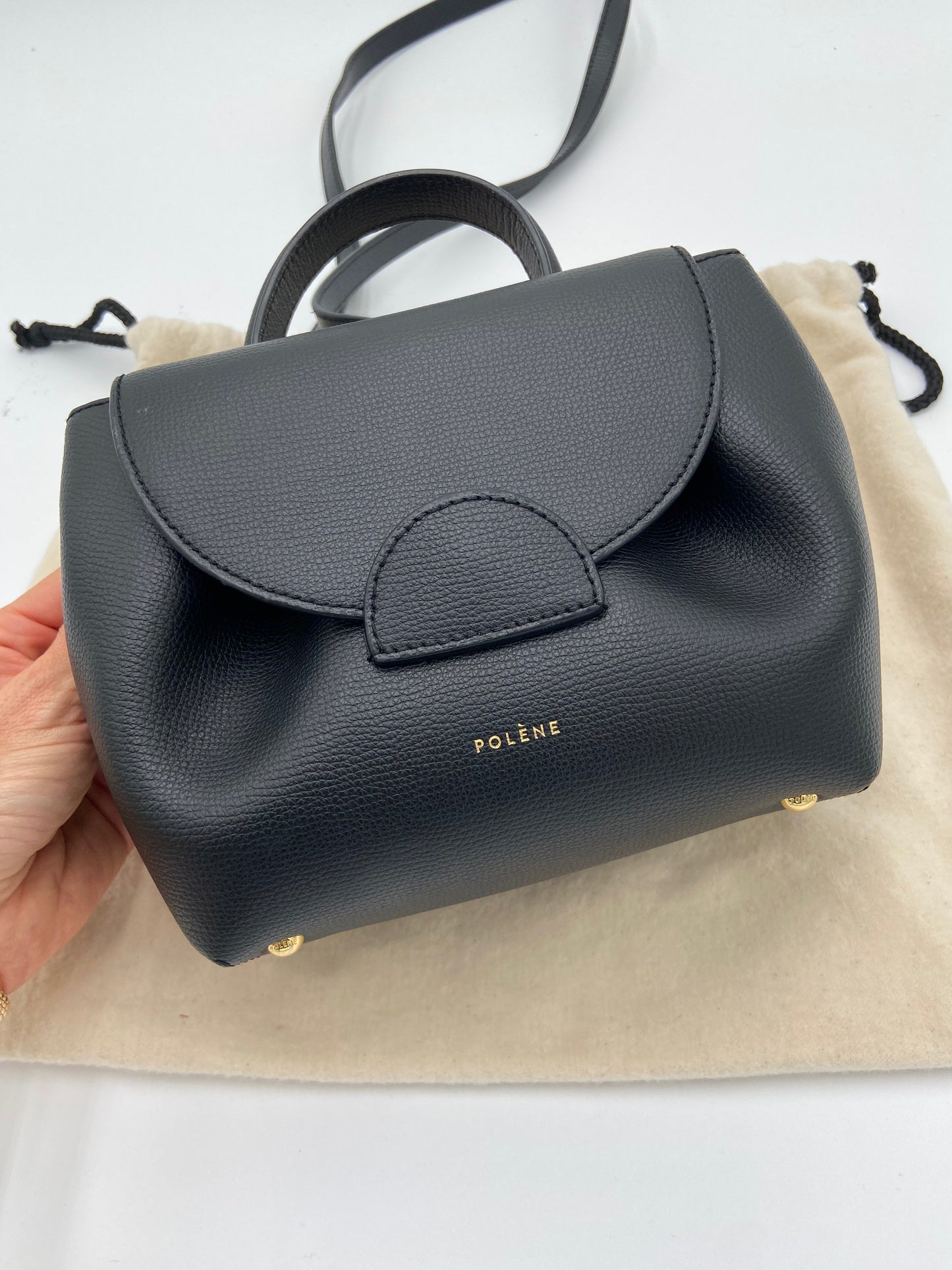 Polene Numéro Un Nano Black Crossbody Bag