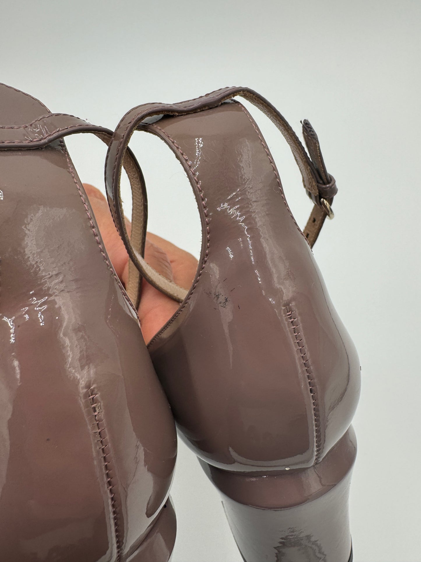 Valentino Patent Tan-Go Mary Jane 60mm Pumps size 37