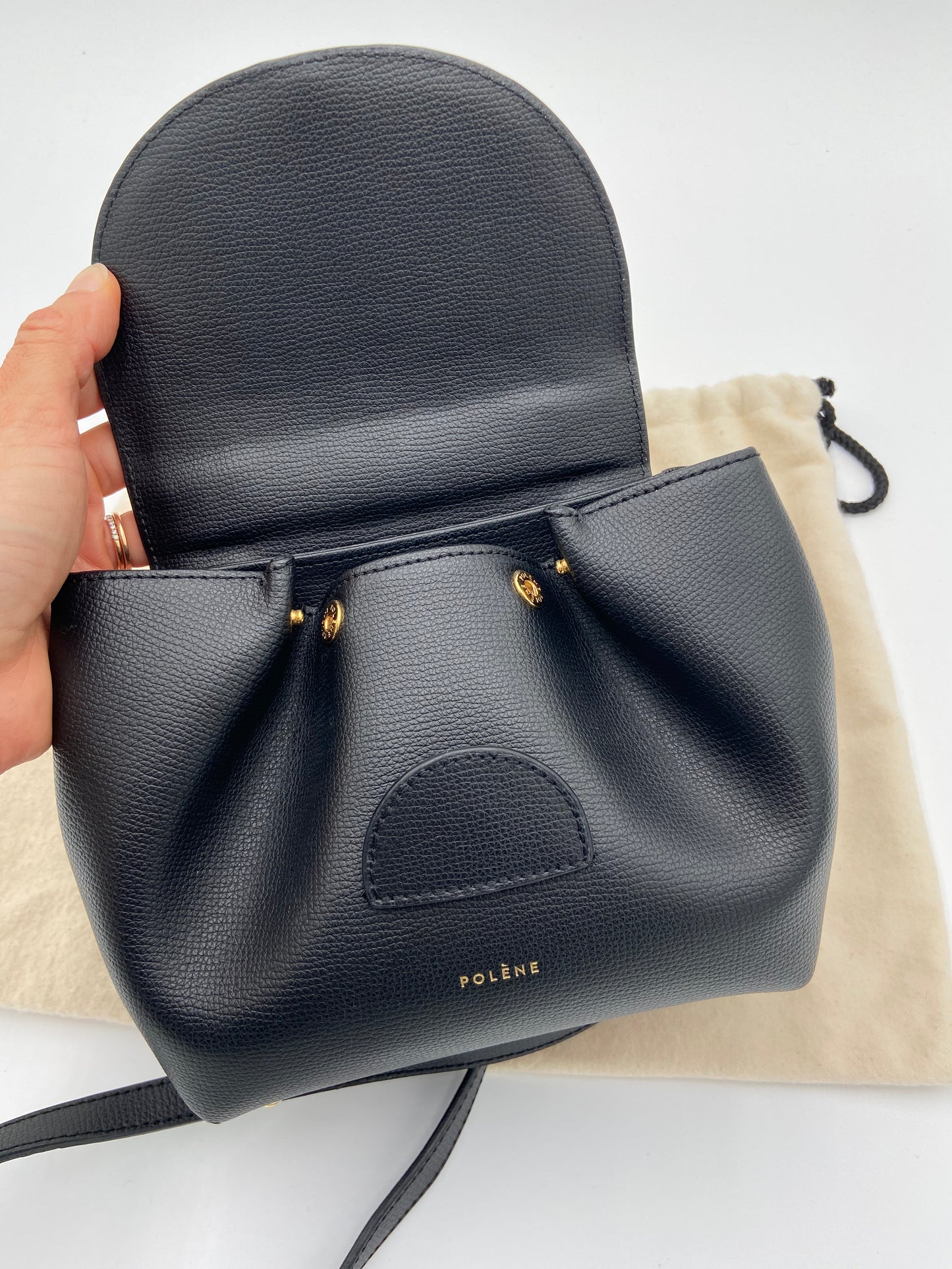 Polene Numéro Un Nano Black Crossbody Bag