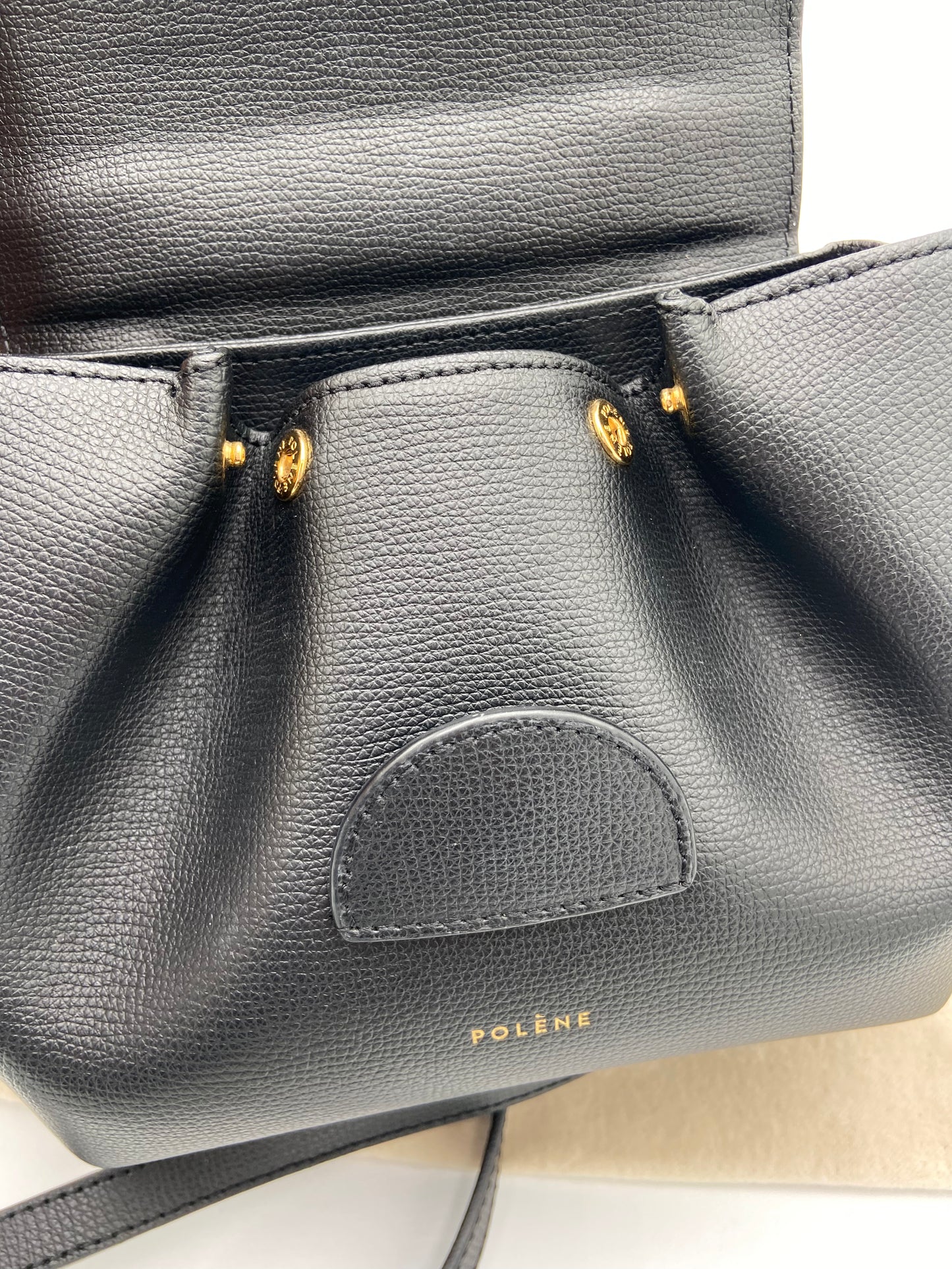 Polene Numéro Un Nano Black Crossbody Bag