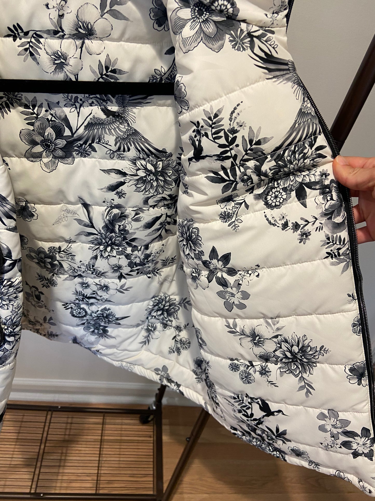 Johnny Was Ivory Dreamer Puffer Jacket Reversible size XS