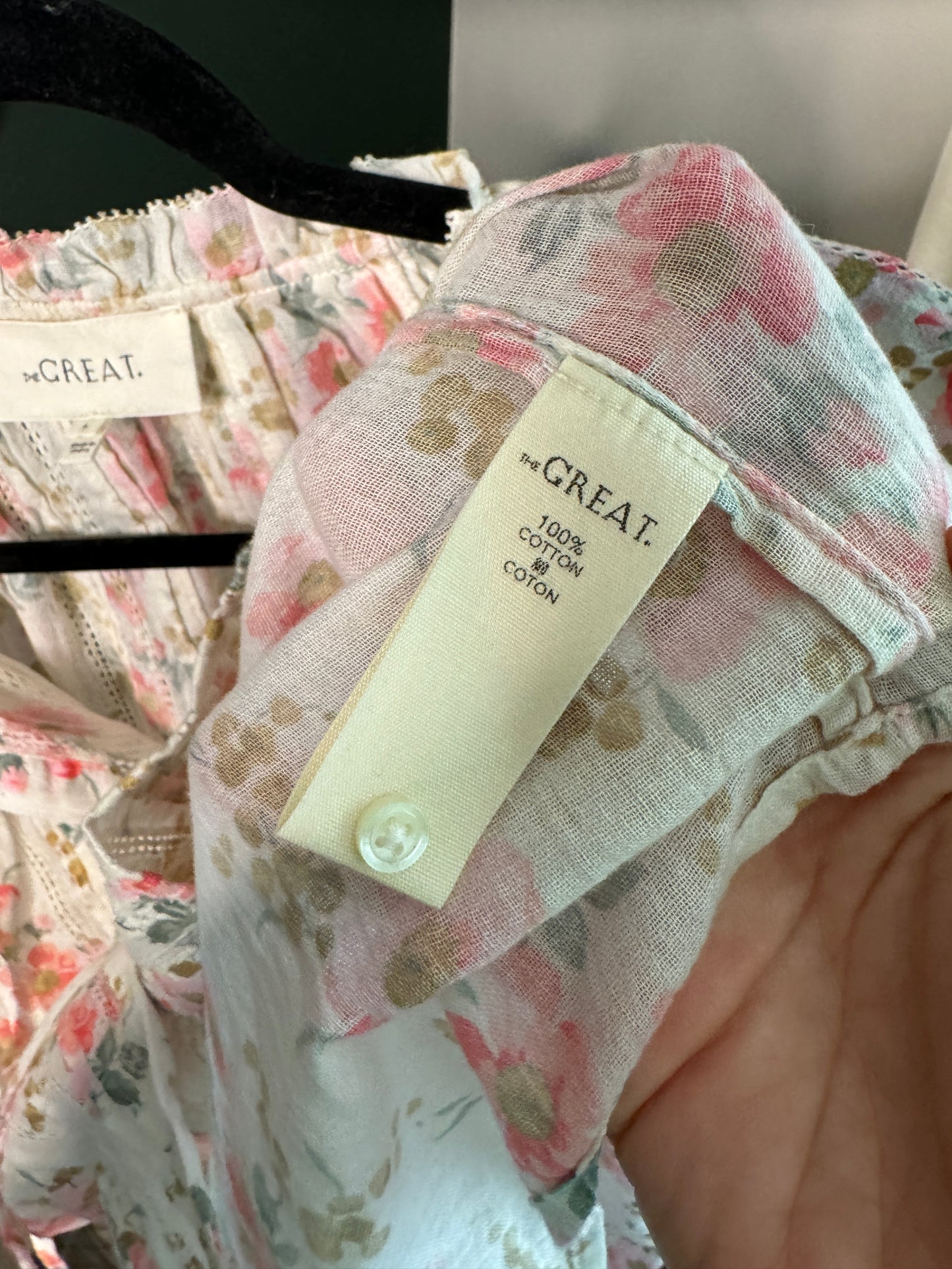 The Great The Valley Top Pink Sweet Pea Floral size L
