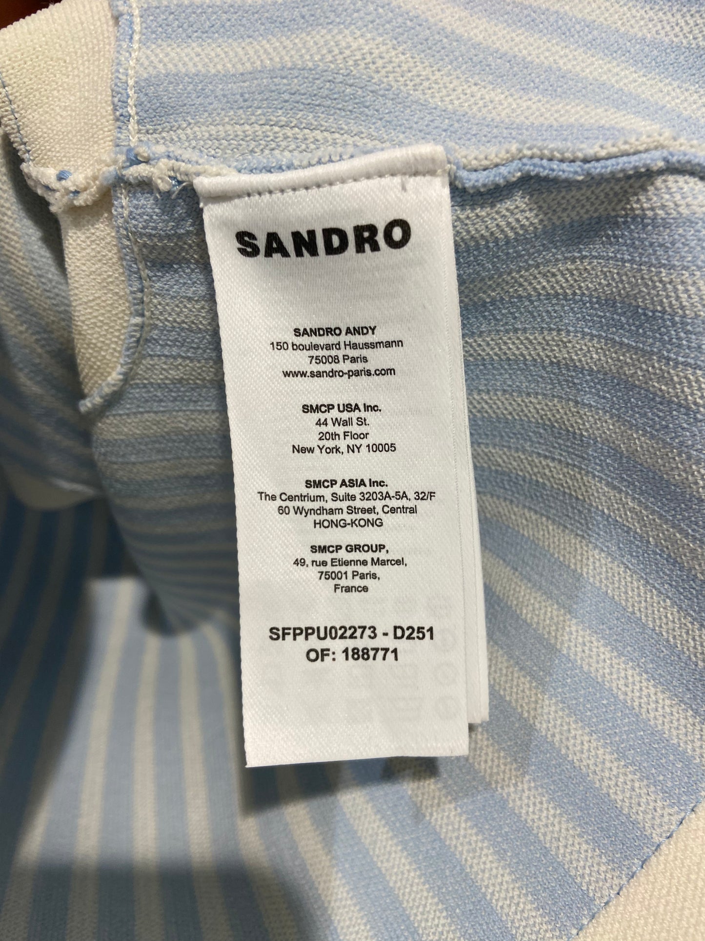 Sandro Aussy Stripe Crop Sleeveless Polo Top with Aussna Skirt size 3 / 38 US L