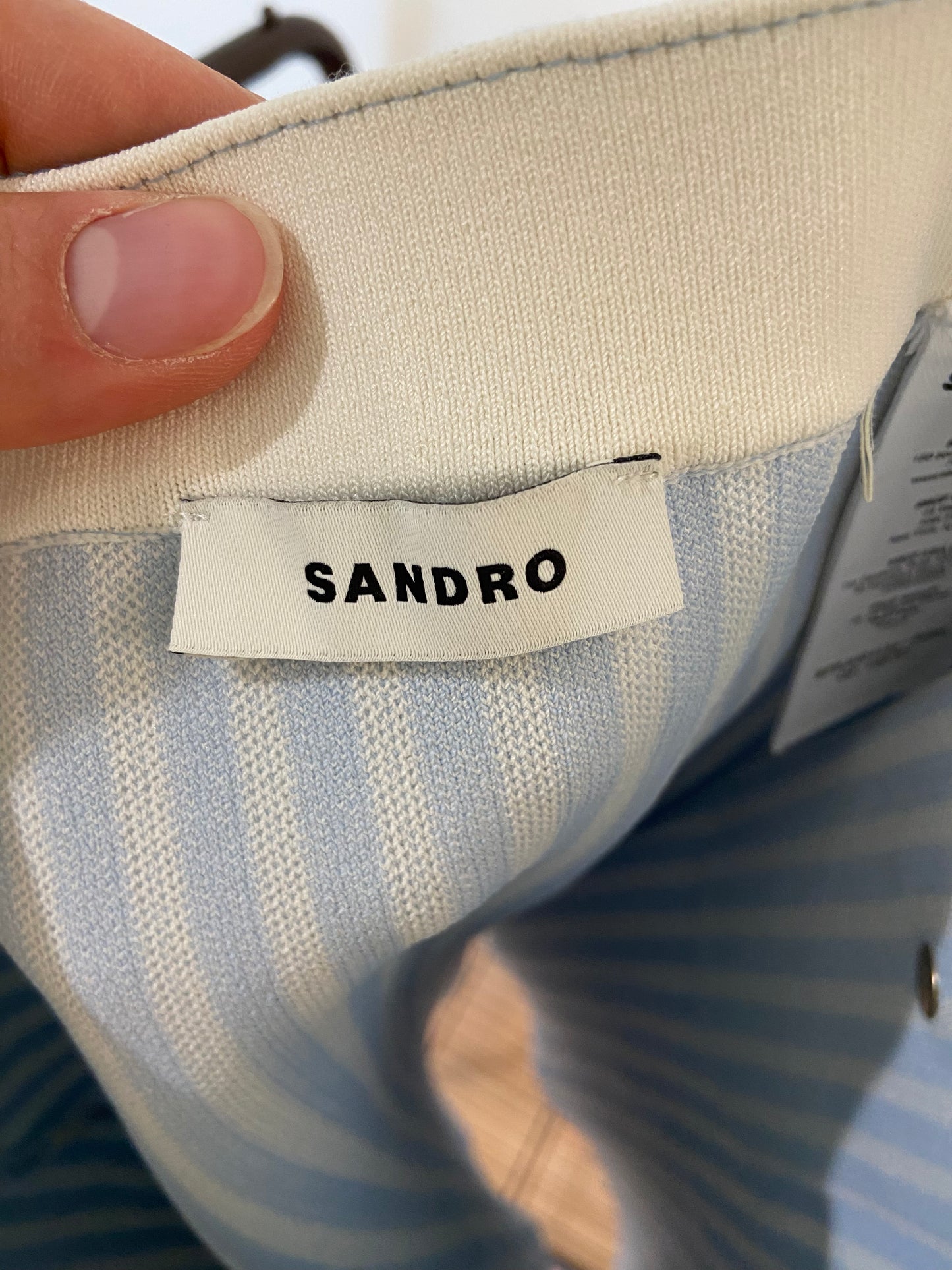 Sandro Aussy Stripe Crop Sleeveless Polo Top with Aussna Skirt size 3 / 38 US L