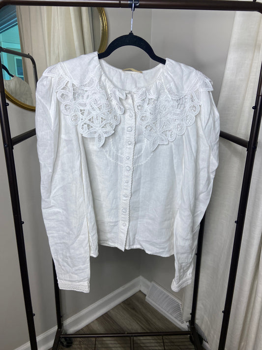 Ulla Johnson Broderie Anglaise Collar Blouse size S