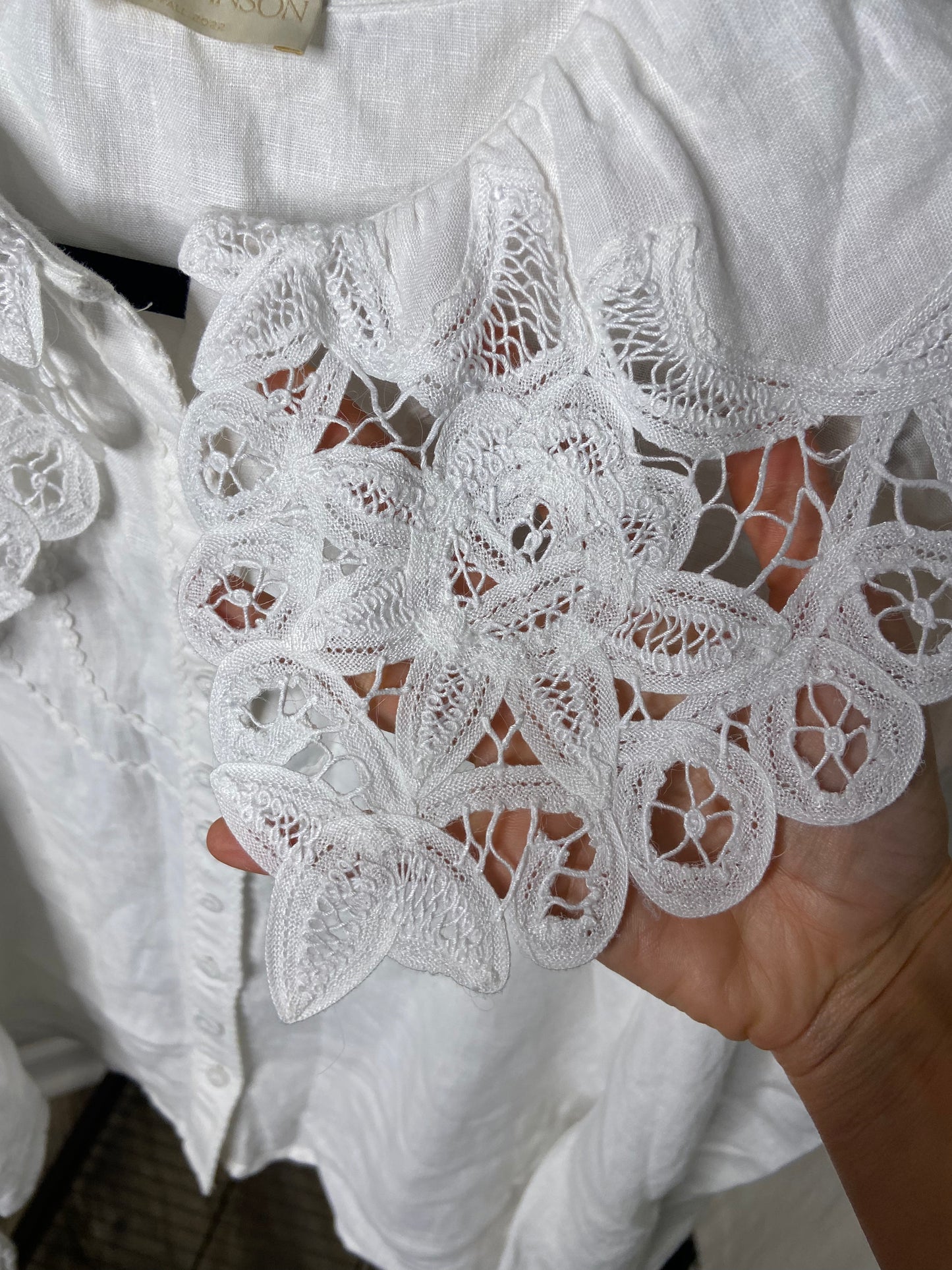 Ulla Johnson Broderie Anglaise Collar Blouse size S