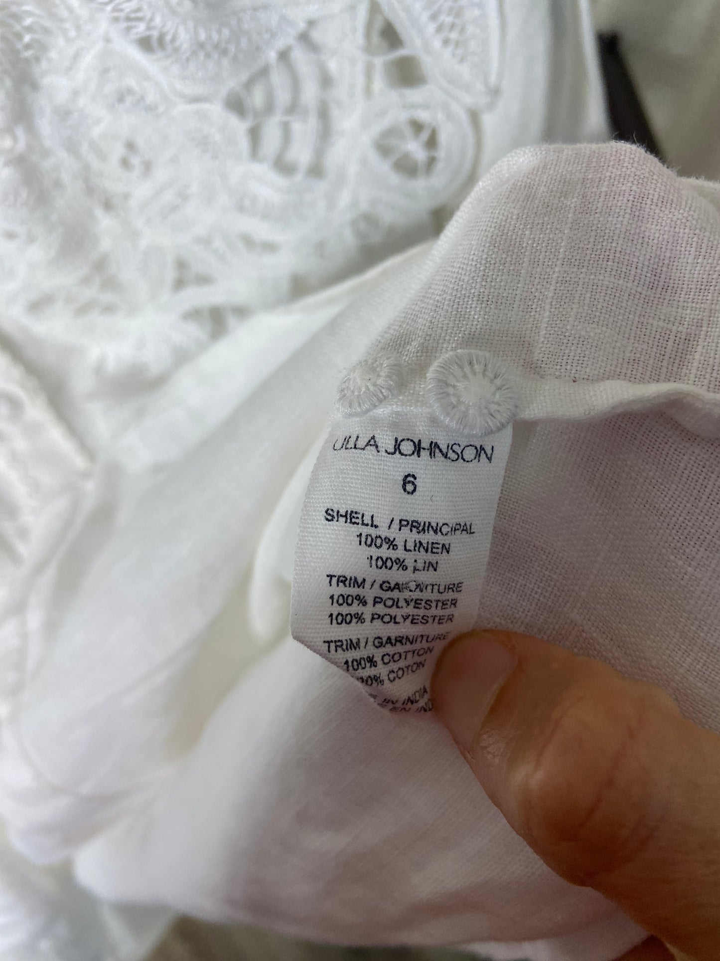 Ulla Johnson Broderie Anglaise Collar Blouse size S