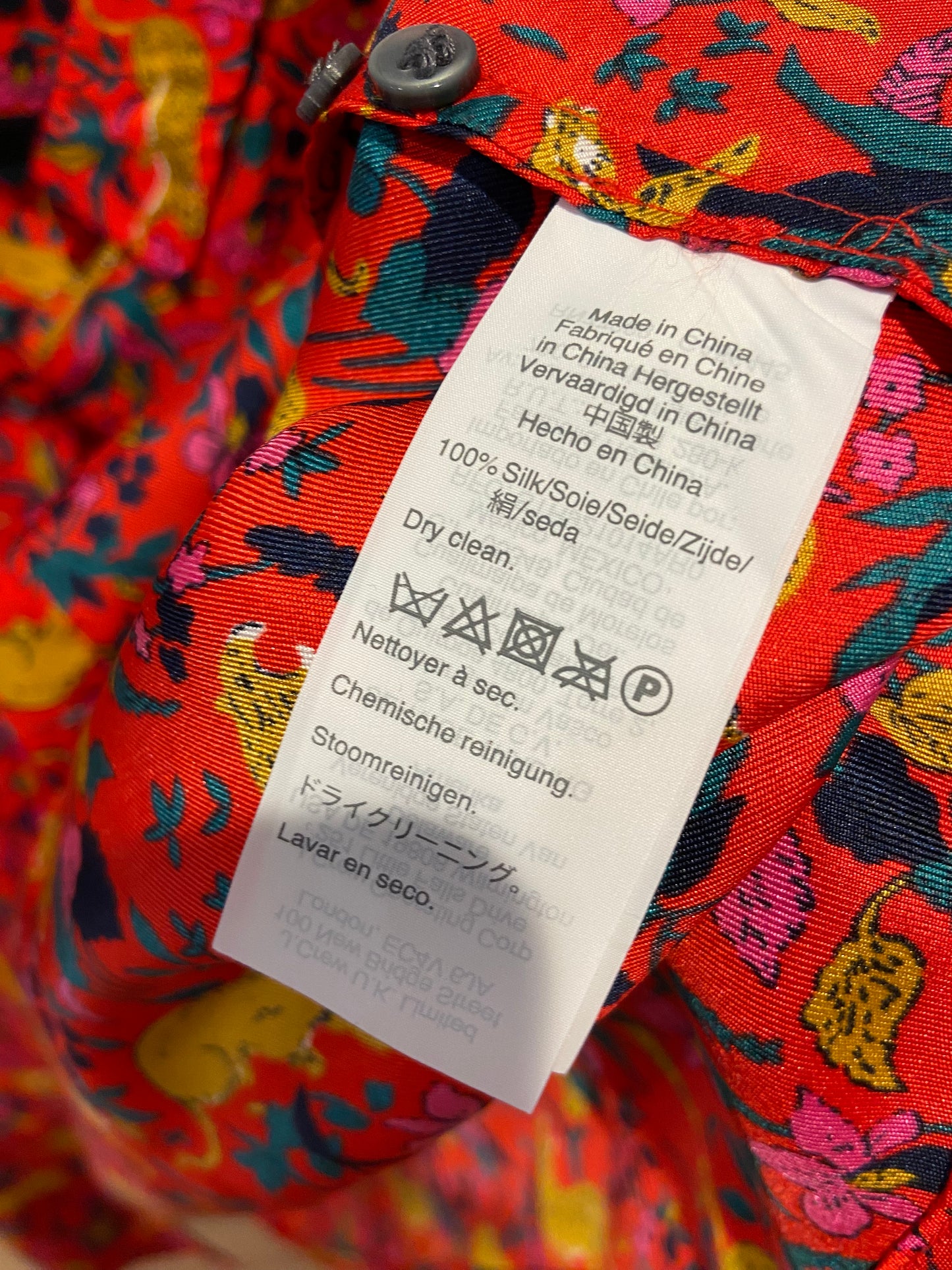 J. Crew Collection Silk Twill Set Jungle Cat Cerise size 12/16