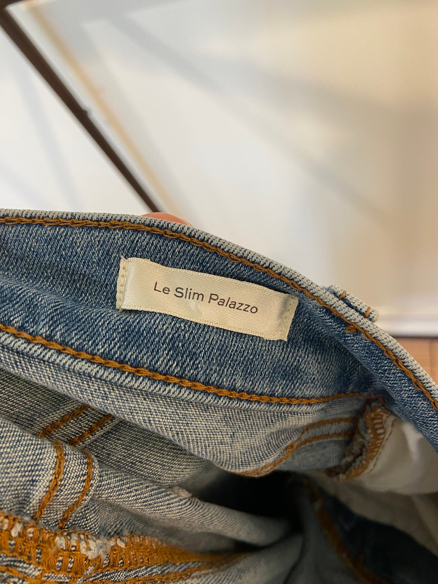 Frame Le Slim Palazzo Raw Hem Wide Leg Jeans in Clue Raw After Wash size 26