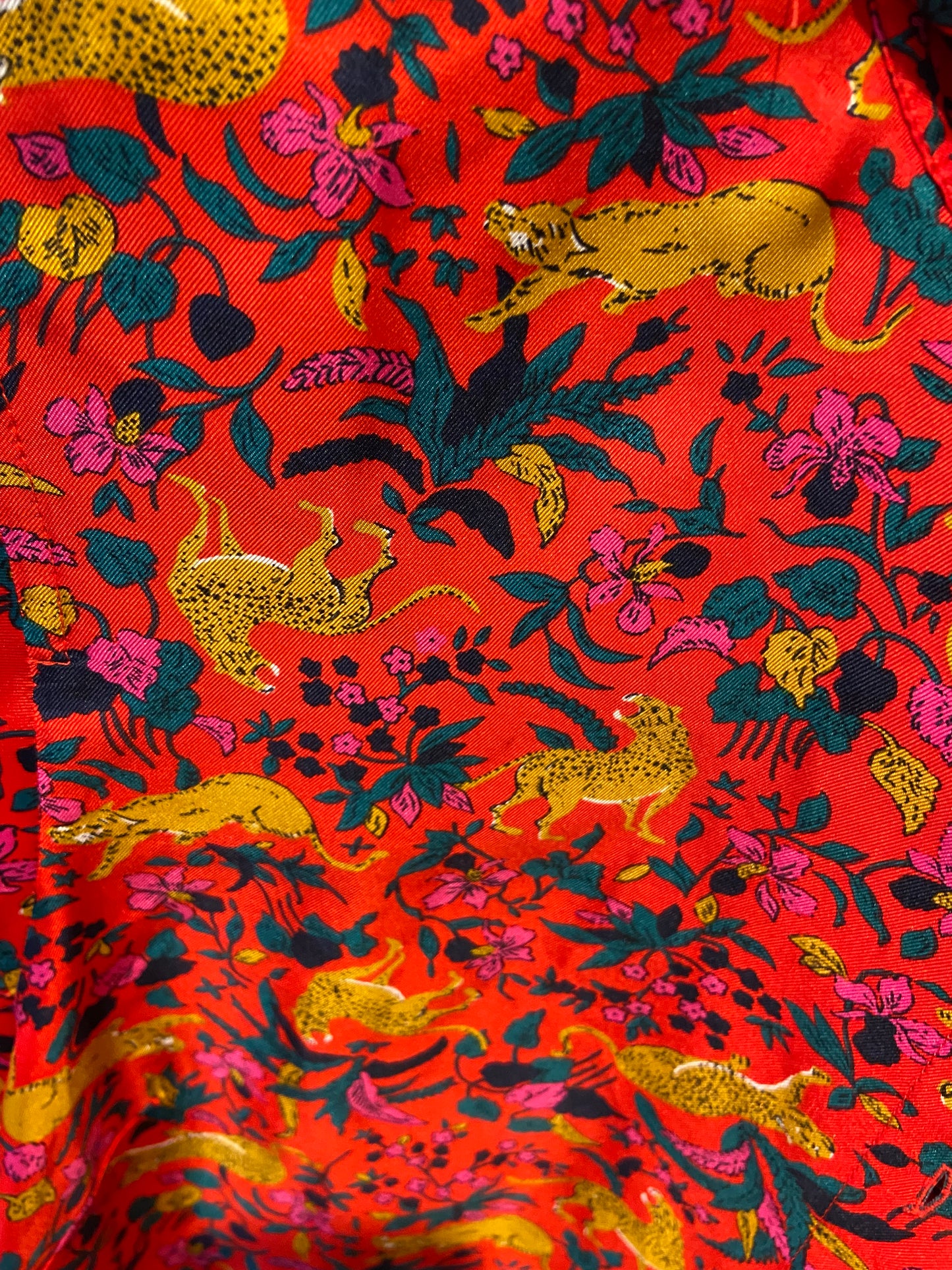J. Crew Collection Silk Twill Set Jungle Cat Cerise size 12/16