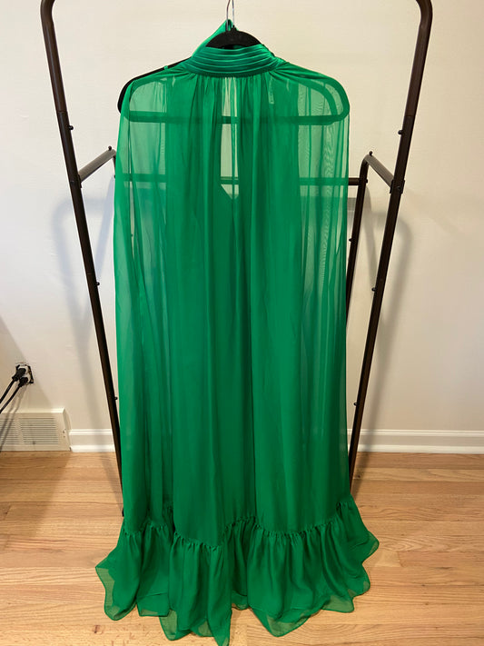 Alice and Olivia Lanelle Maxi Cape Dress in Chiffon size M