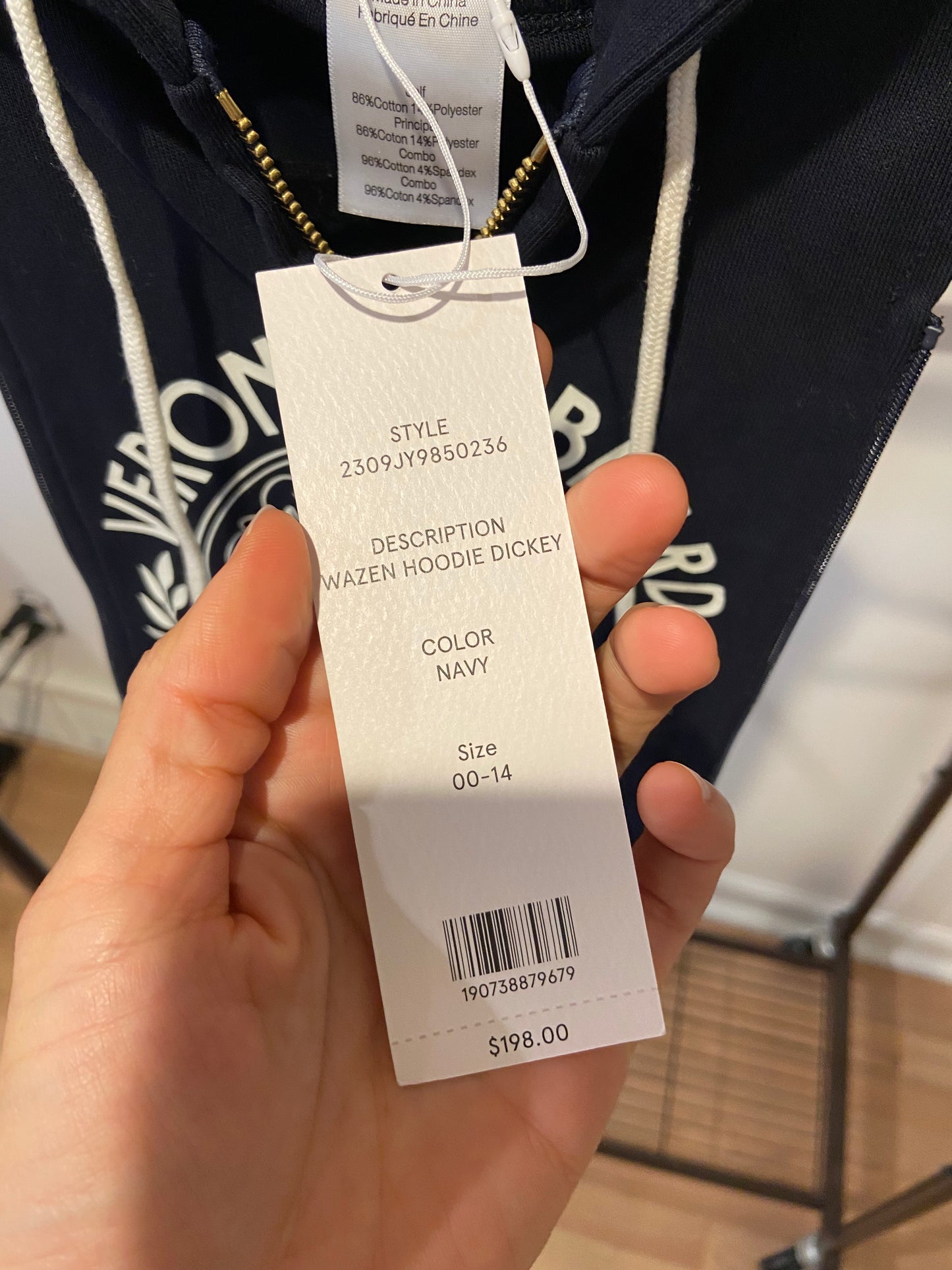 Veronica Beard Wazen Dickey Hoodie size 00-14