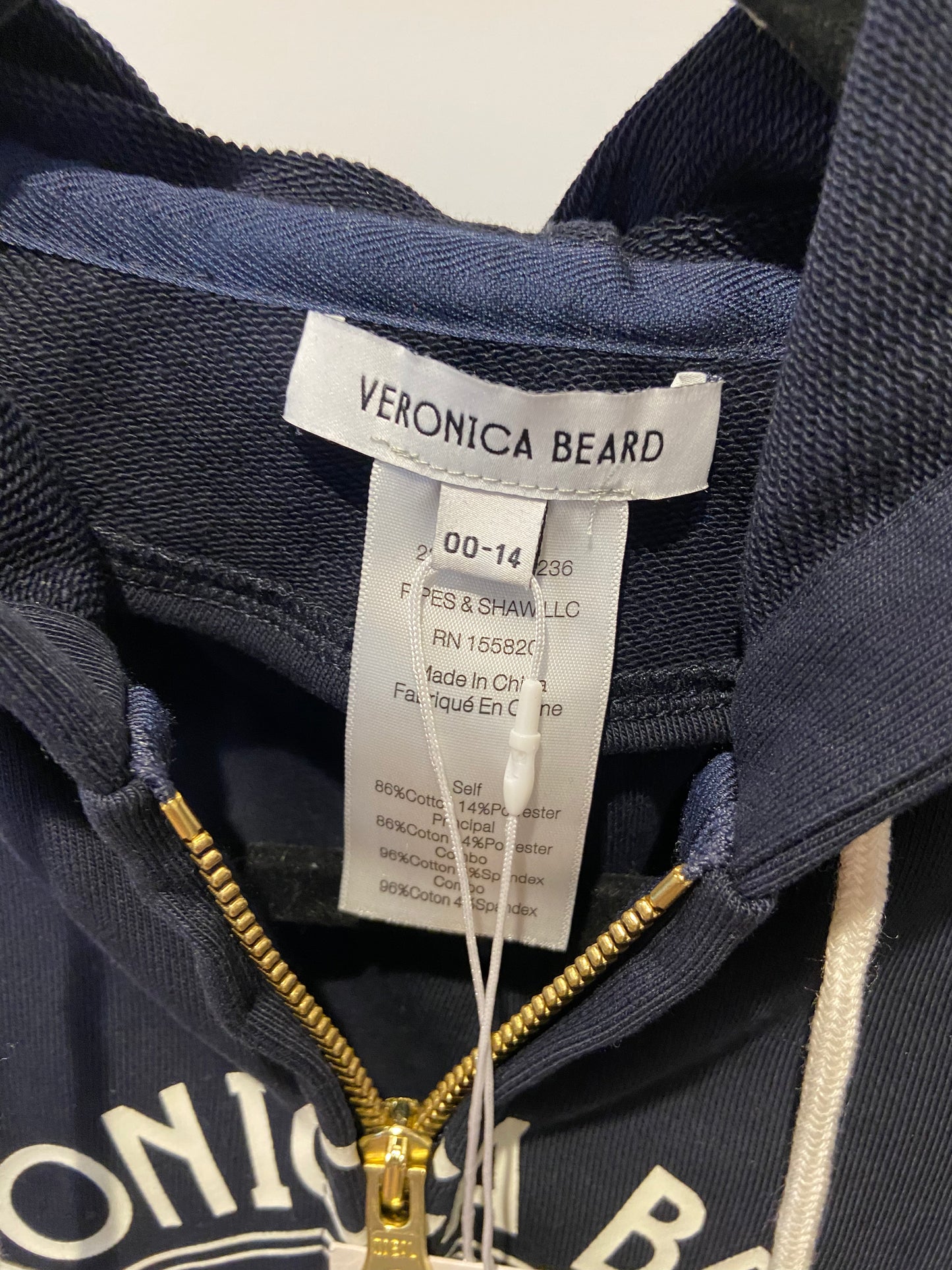 Veronica Beard Wazen Dickey Hoodie size 00-14