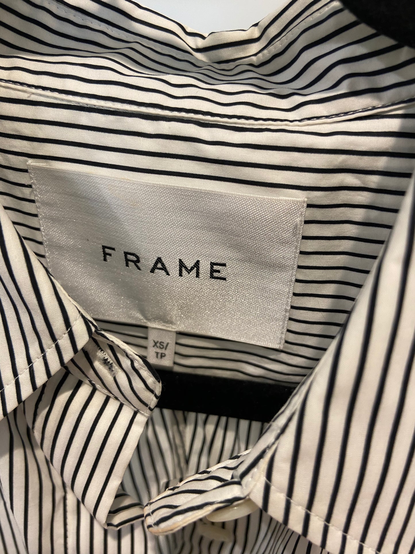 Frame Ruched Puff Sleeve Shirt Noir Multi size XS