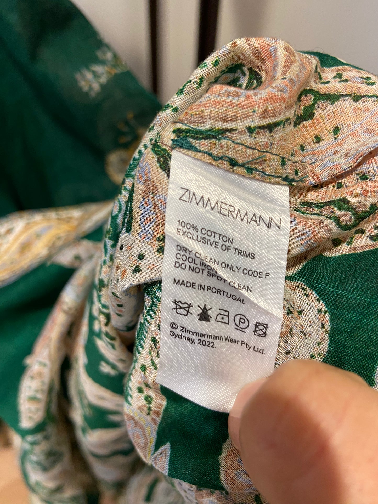 Zimmermann Devi Paisley Wrap Midi Dress in Emerald size 10