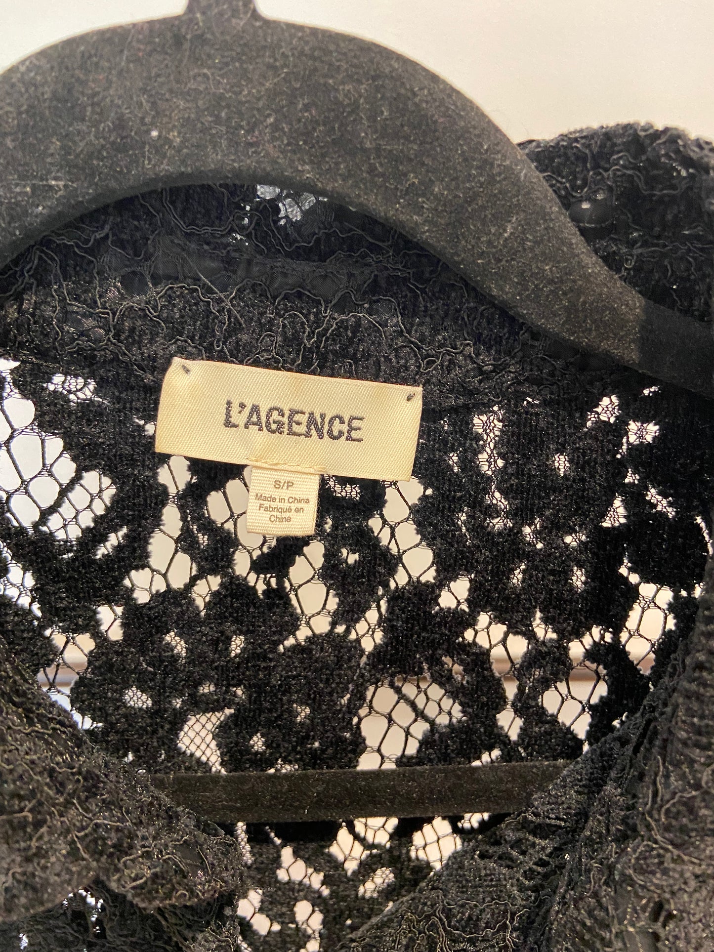 L'Agence Jenica Lace Blouse in Black size S