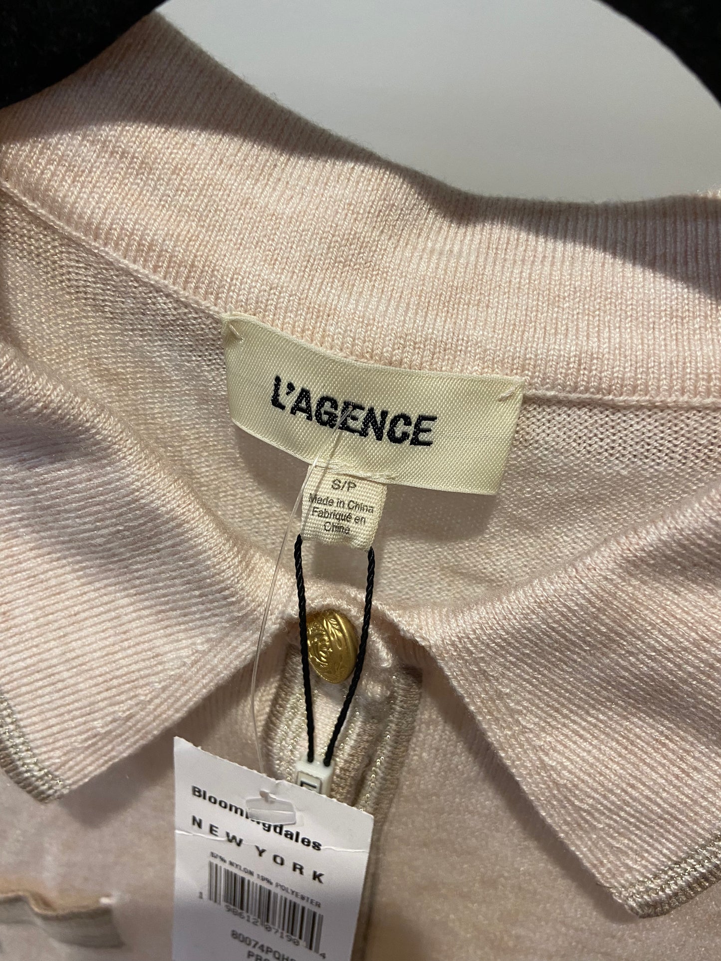 L'Agence Masaki Short Sleeve Collared Sweater size XS