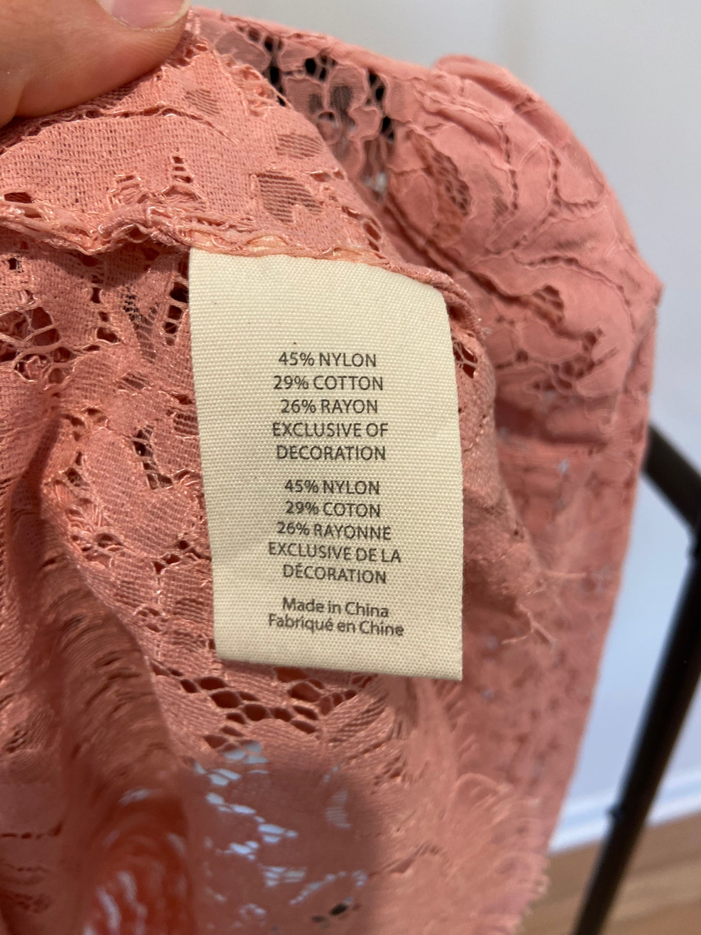 L'Agence Andrea Lace Blouse in Rose Tan size XS