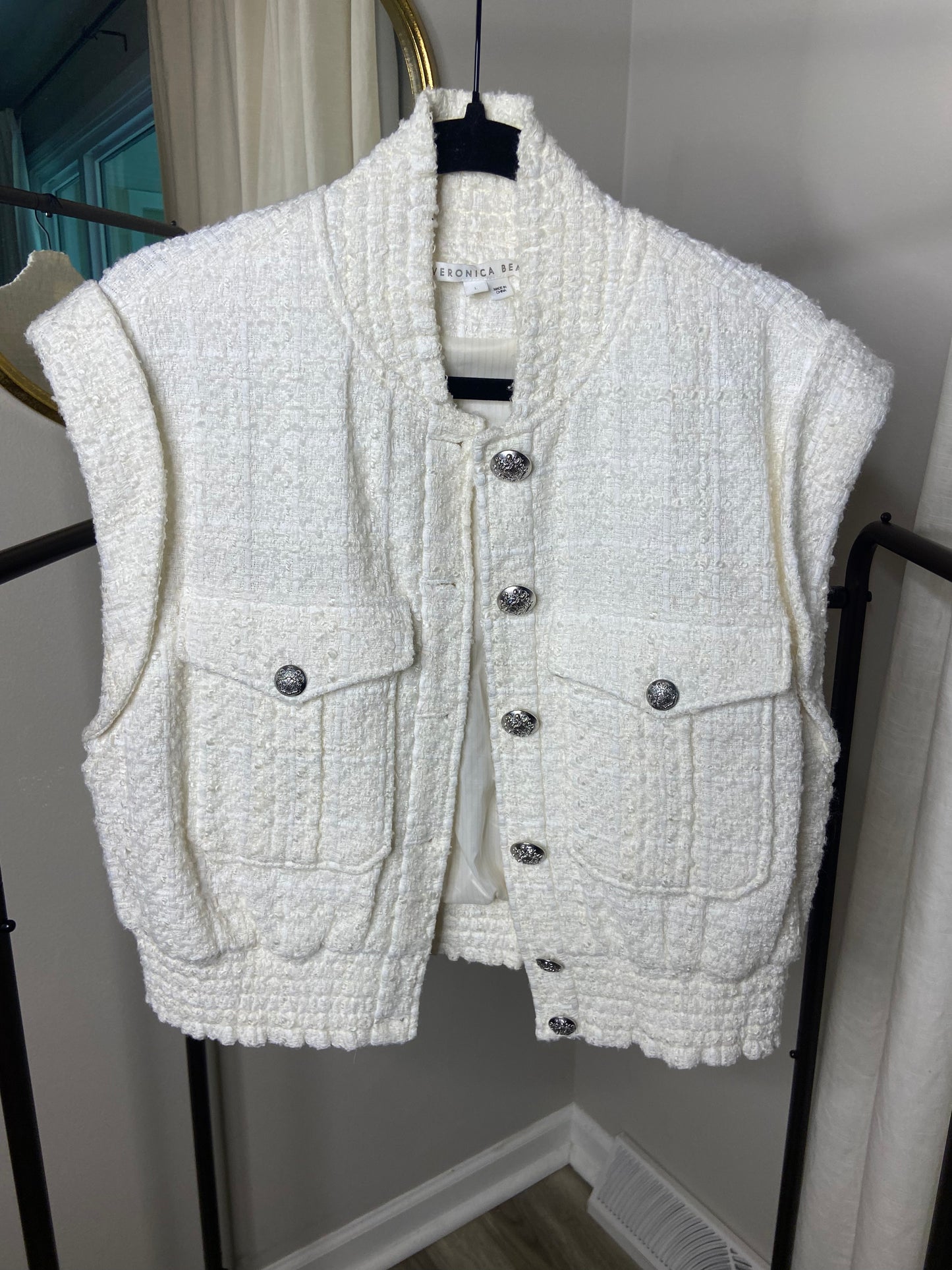 Veronica Beard Anastasia Tweed Vest size L
