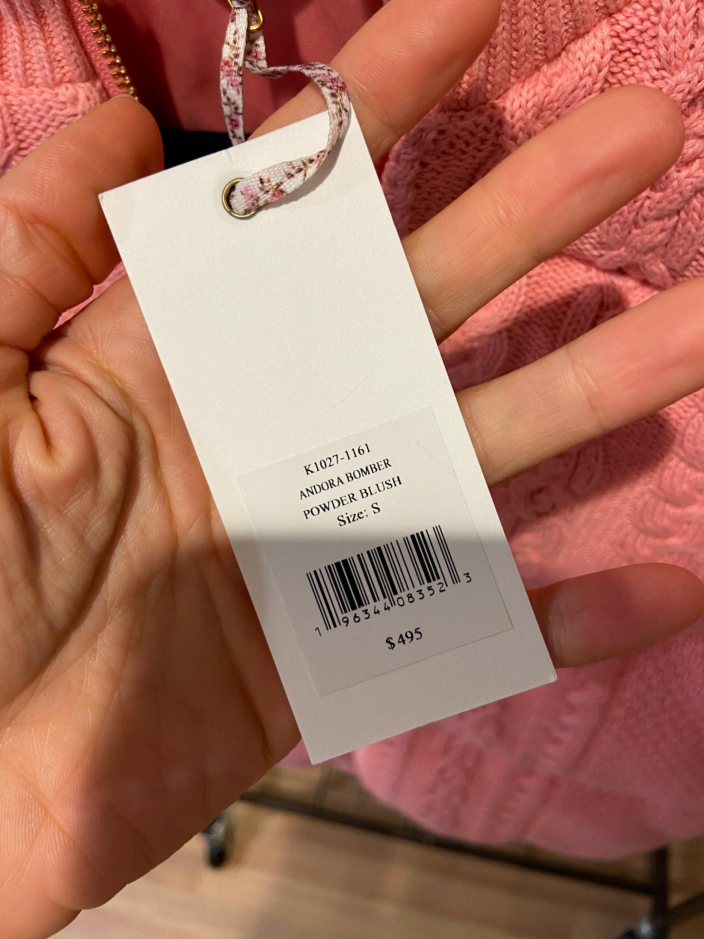 LoveShackFancy Andora Cotton Knit Bomber Jacket size S