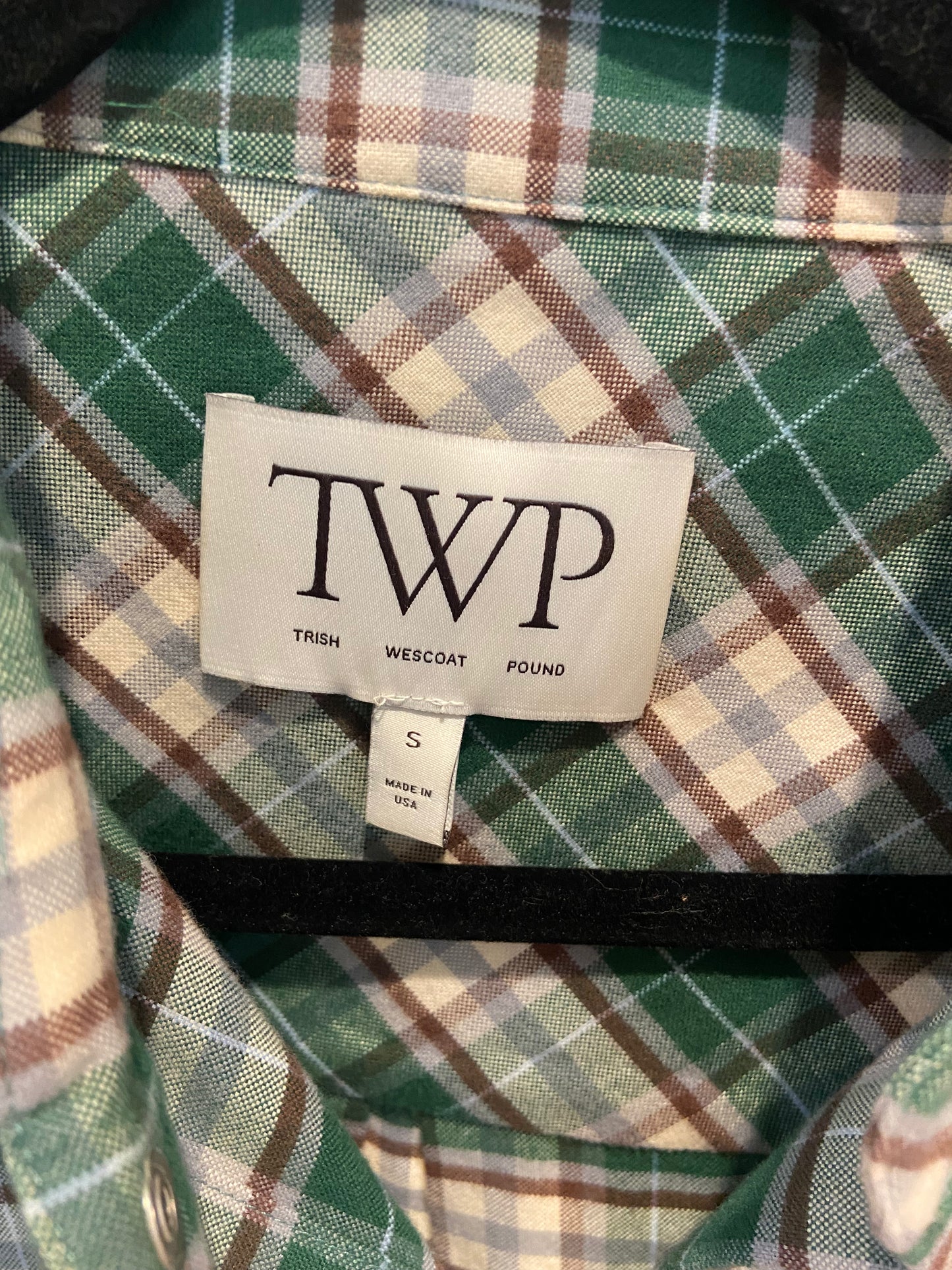 TWP Carter Checked Cotton-Flannel Shirt Green size S
