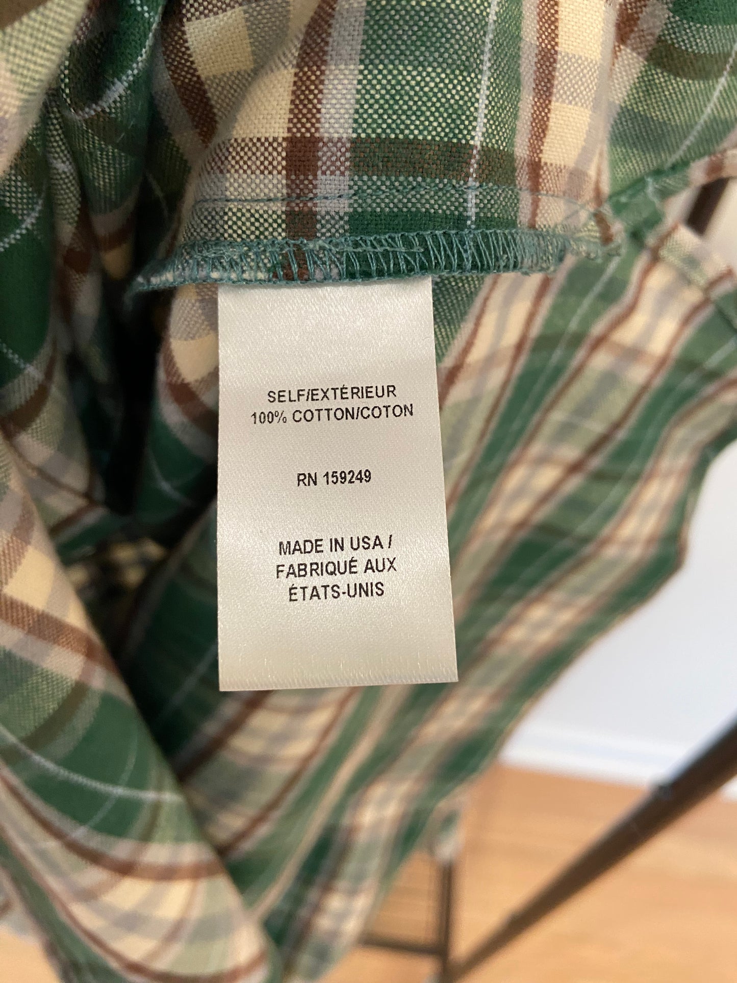 TWP Carter Checked Cotton-Flannel Shirt Green size S