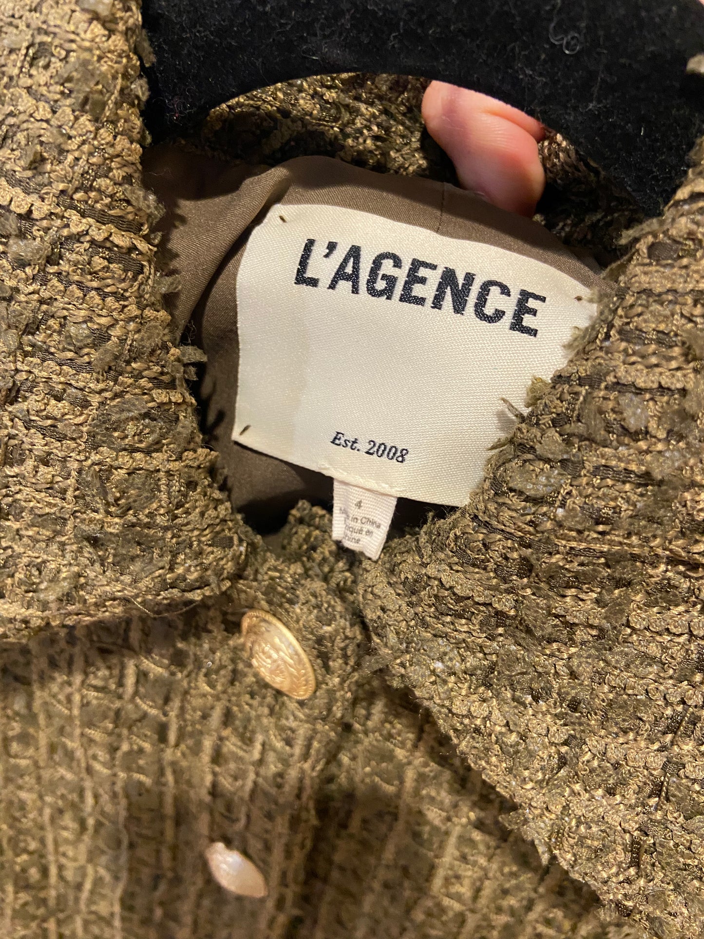 L'Agence Cove Cropped Shirt Jacket size 4