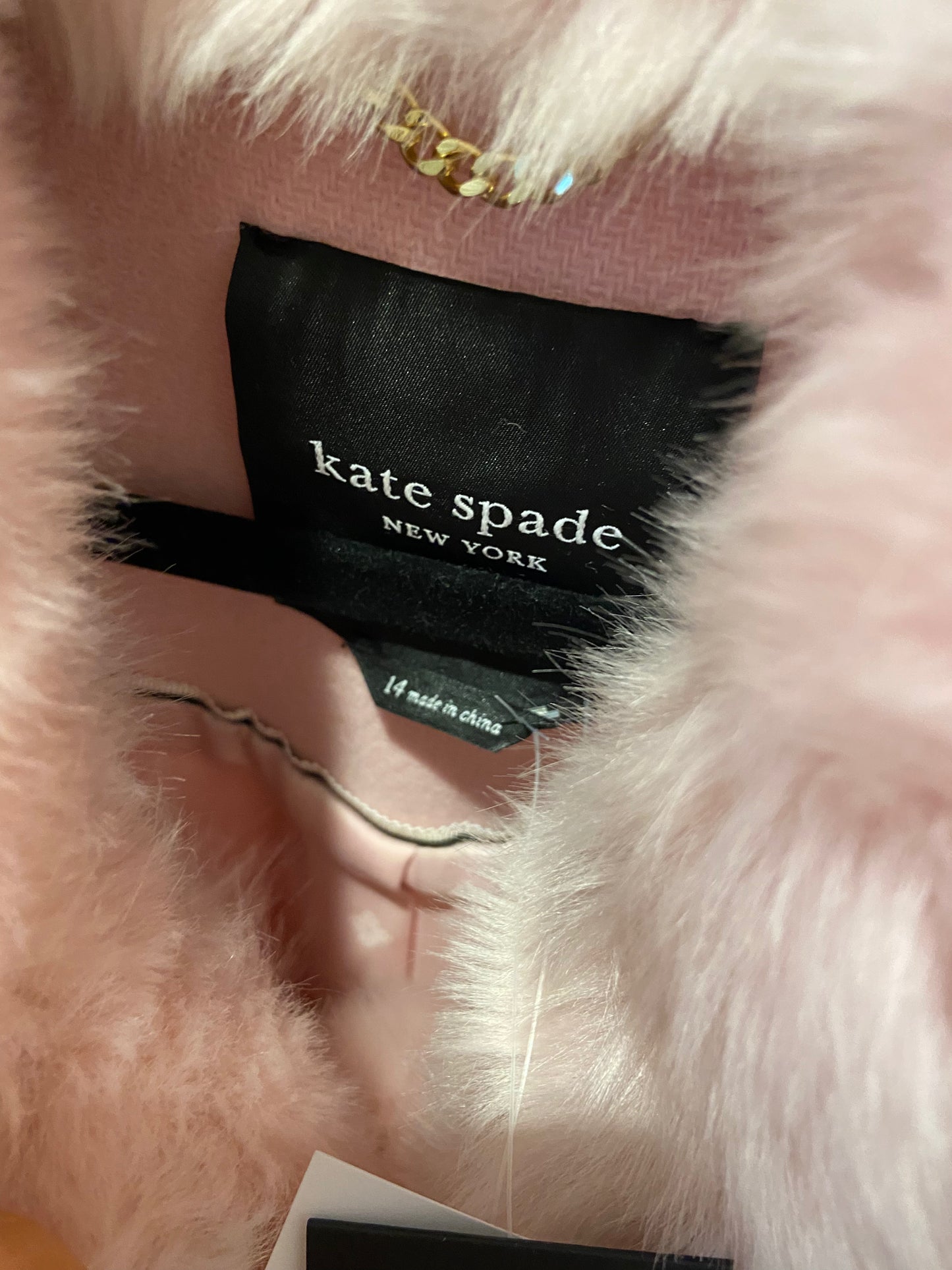 Kate Spade Faux Fur Wool Coat size 14