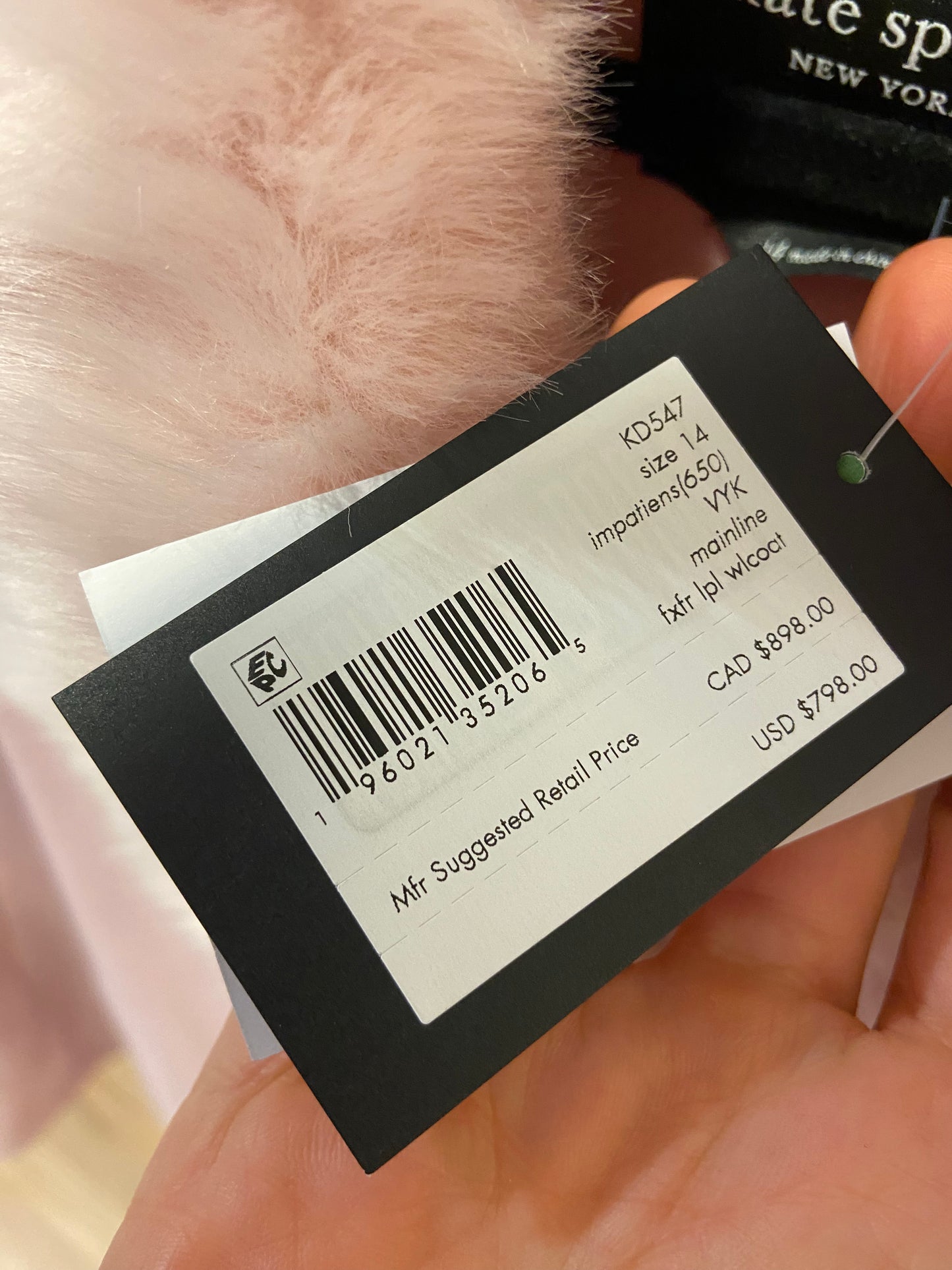 Kate Spade Faux Fur Wool Coat size 14