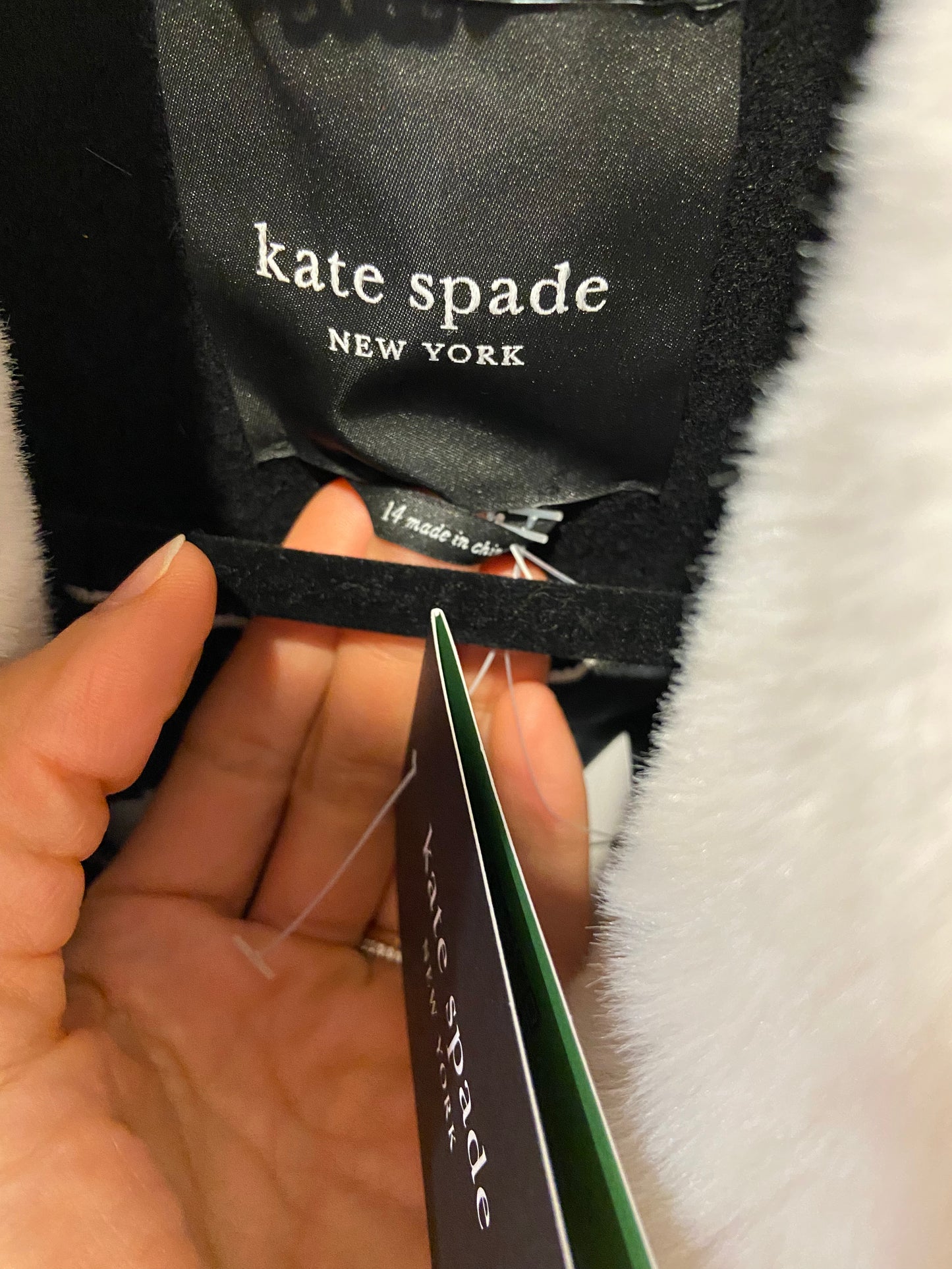 Kate Spade Faux Fur Wool Coat size 14