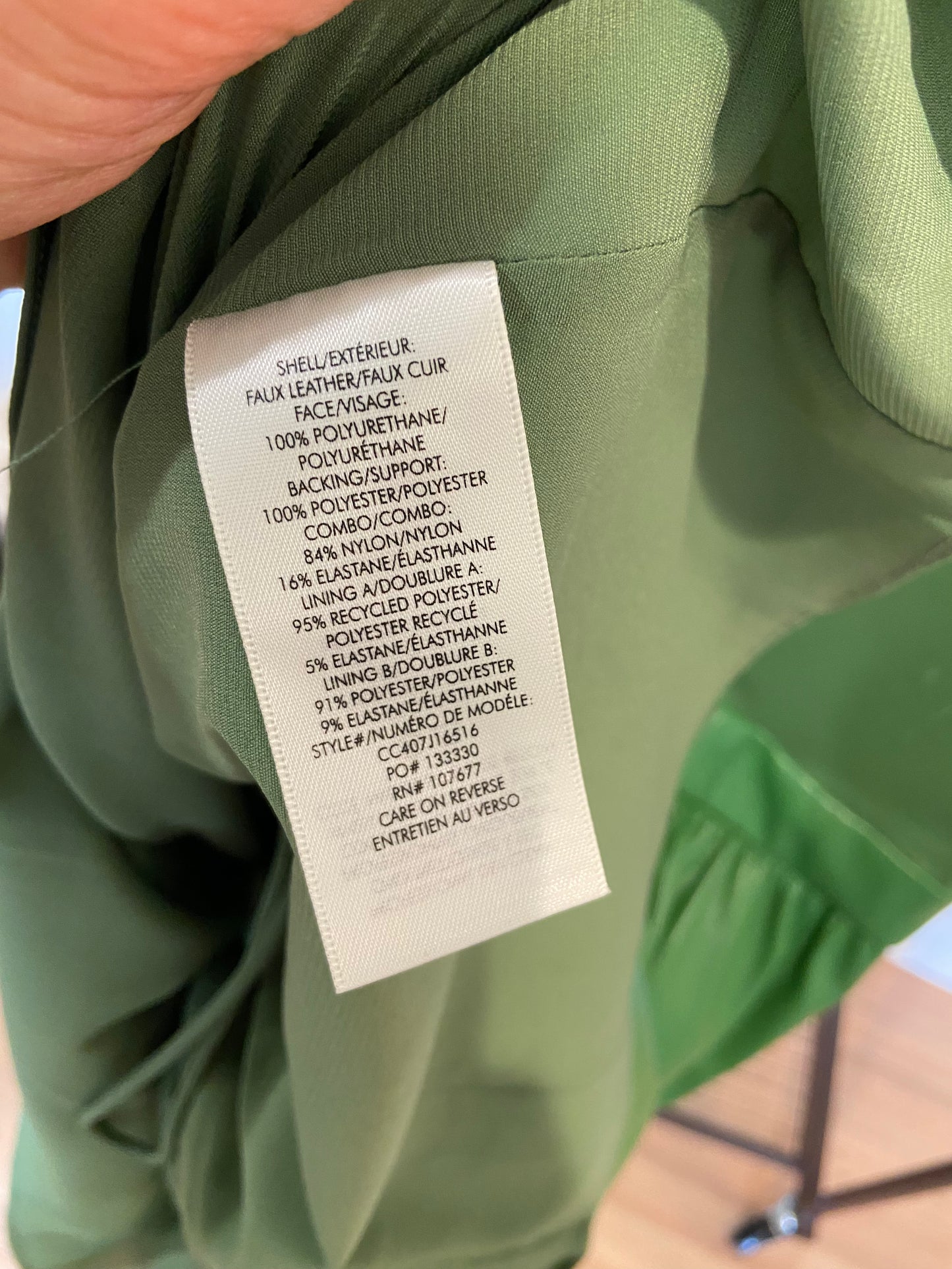 Alice and Olivia Conley Vegan Leather Tiered Midi Dress in Green size 6