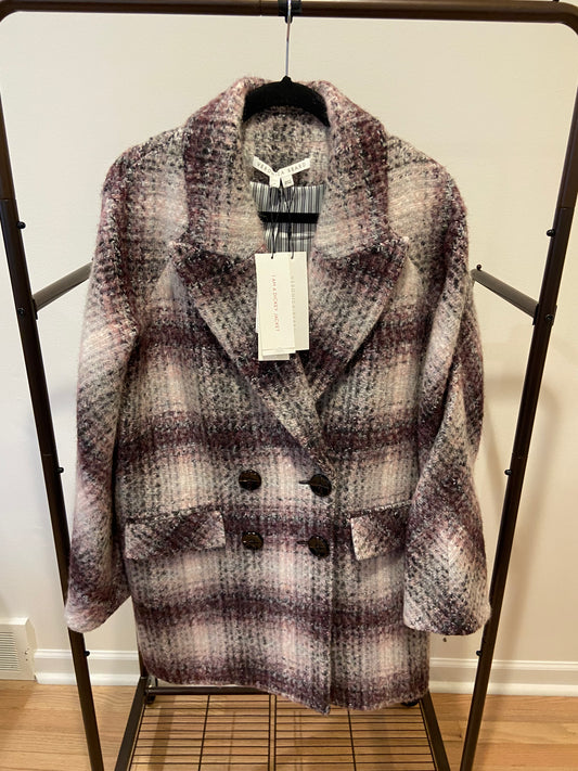 Veronica Beard Deena Dickey Plaid Coat size M