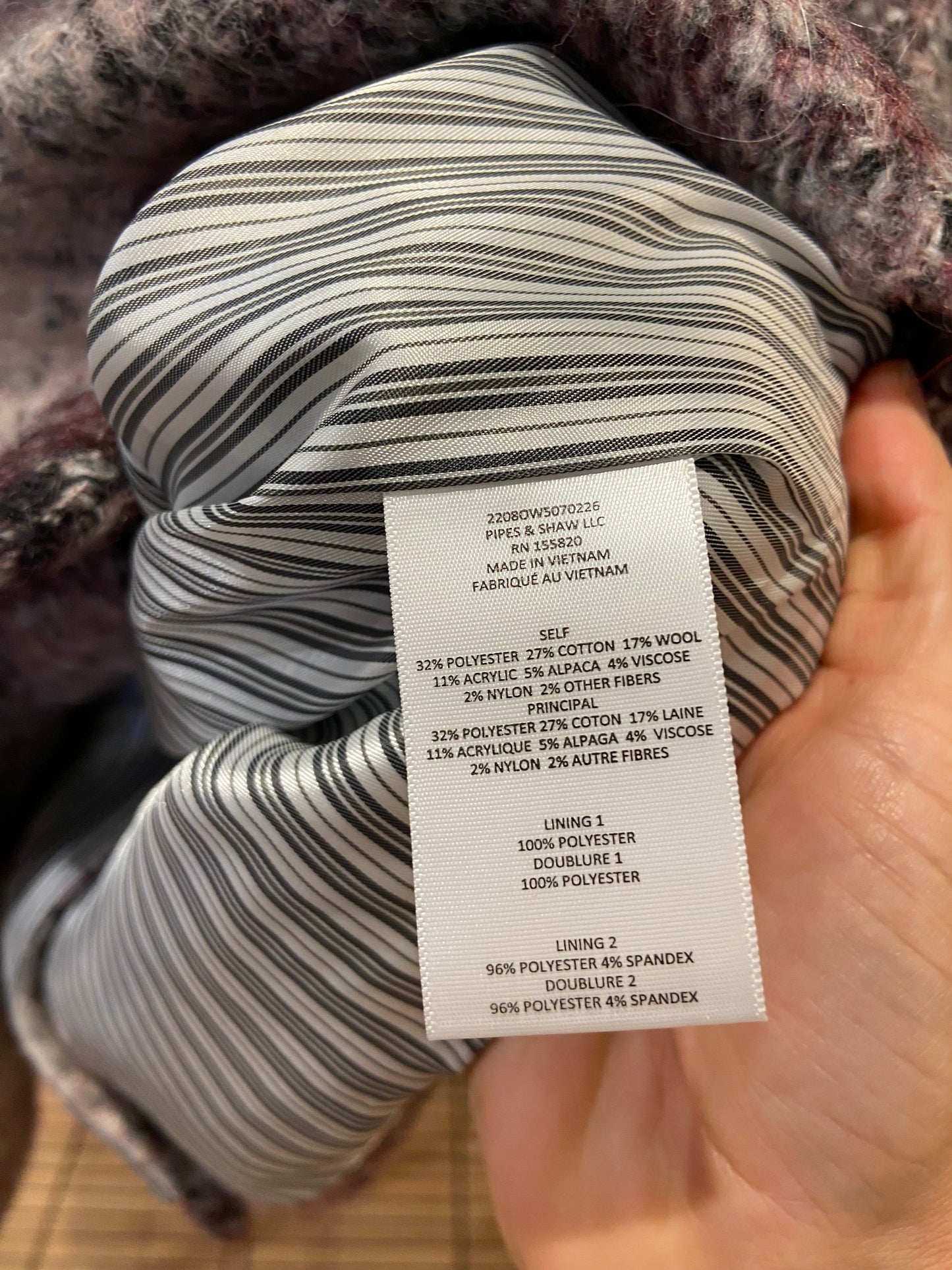 Veronica Beard Deena Dickey Plaid Coat size M