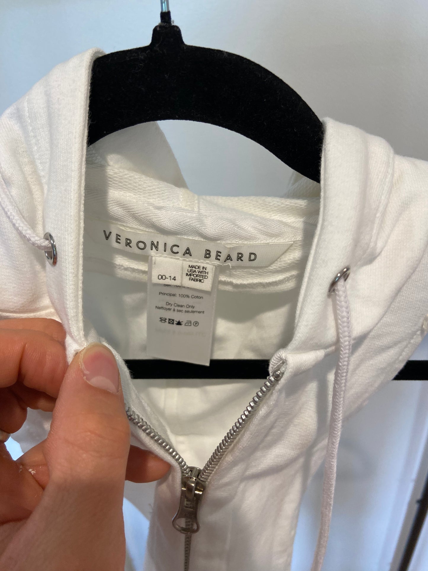 Veronica Beard White Cotton Hoodie Dickey size 00-14