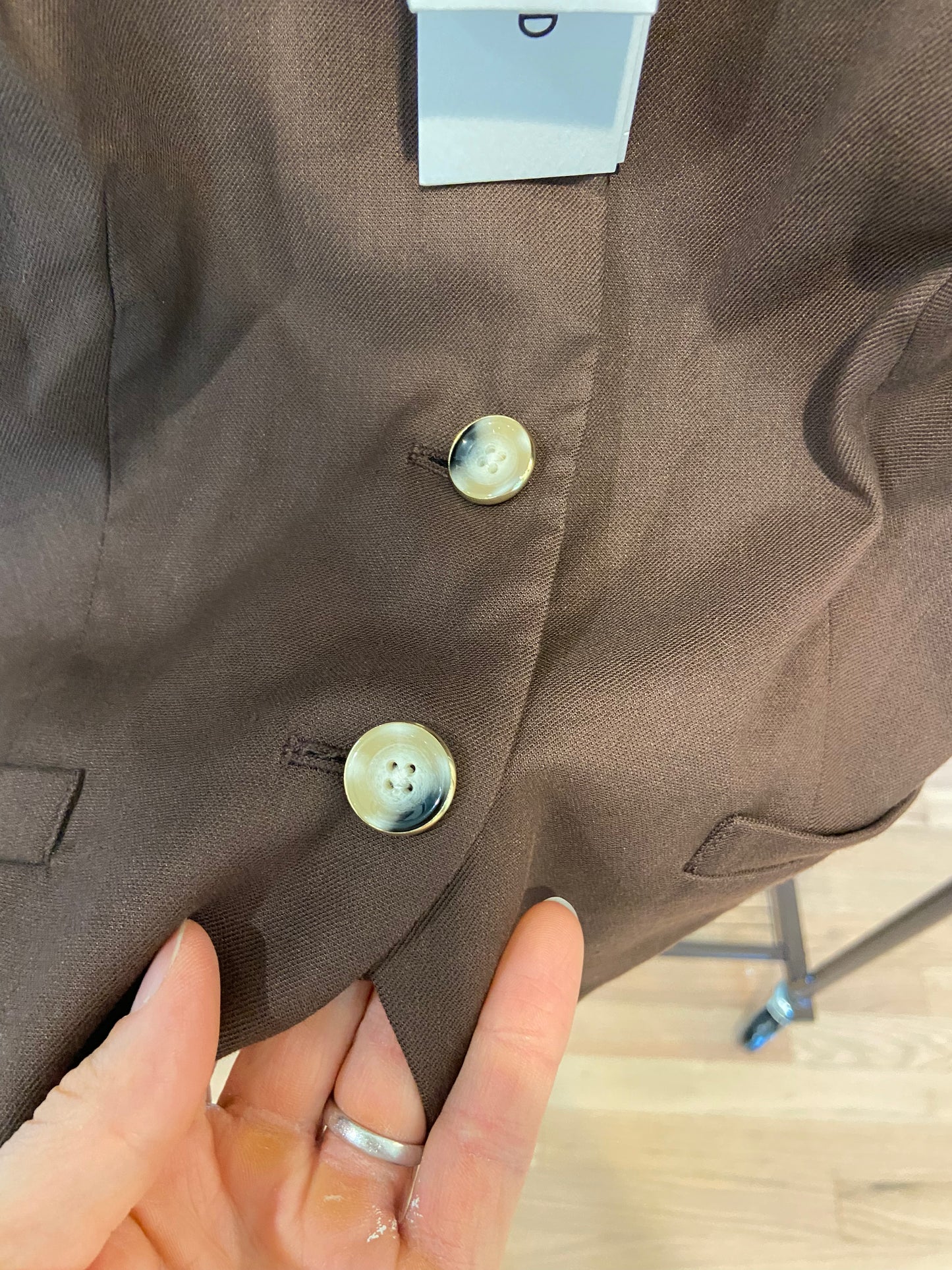 Veronica Beard Heartwell Tailored Vest in Dark Mocha size 4