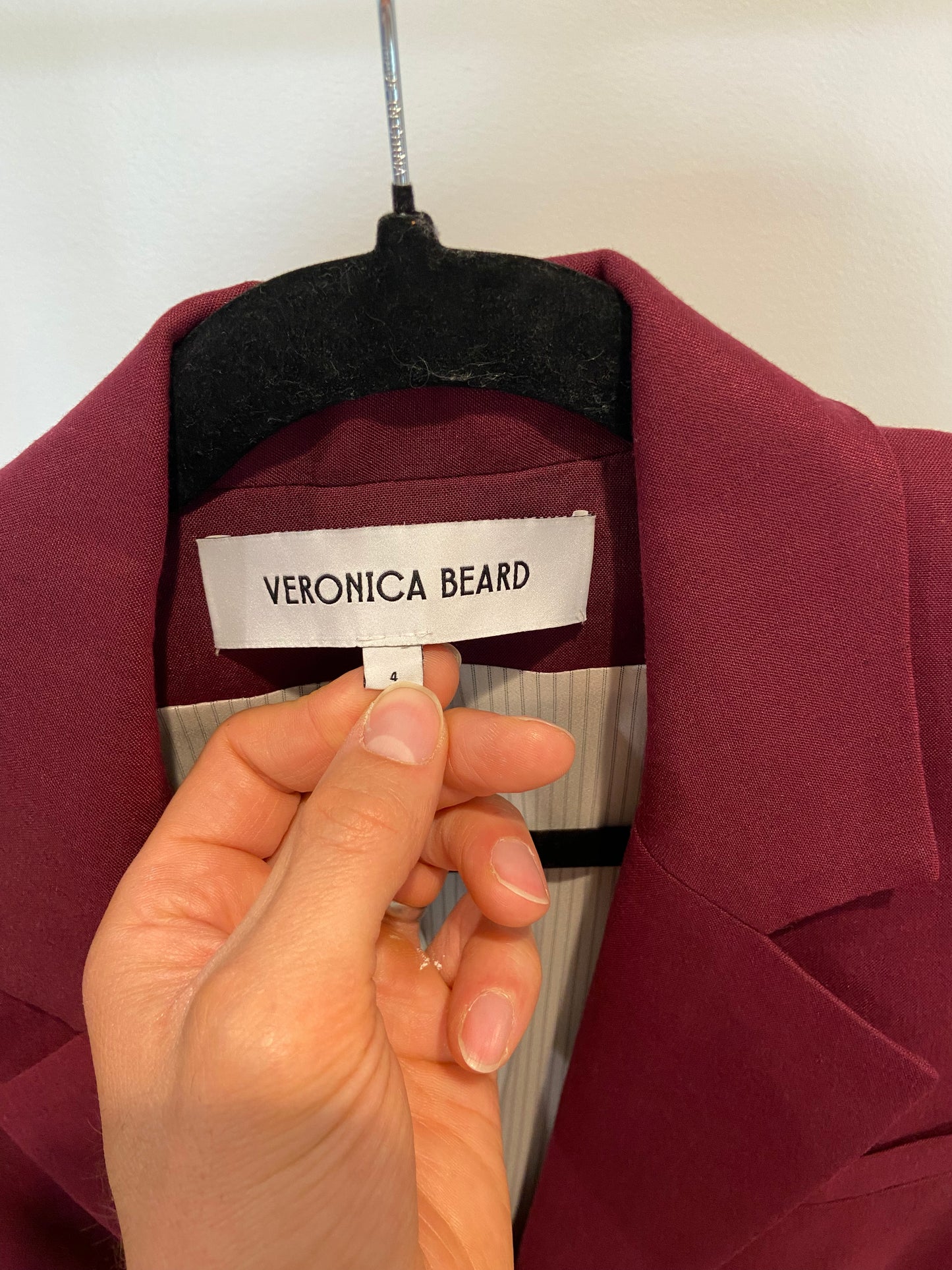 Veronica Beard Battista Linen Dickey Jacket Blazer in Wine size 4