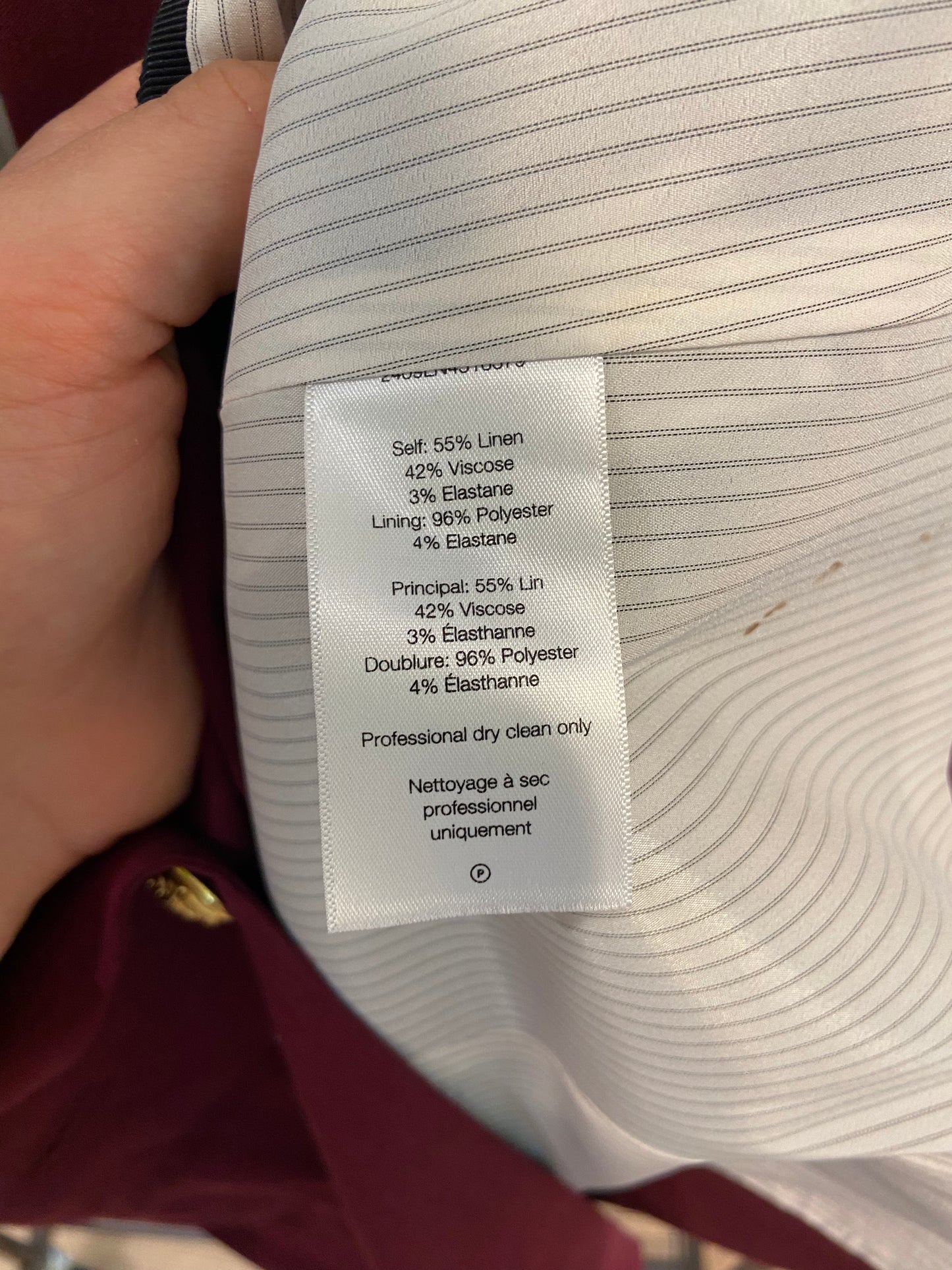 Veronica Beard Battista Linen Dickey Jacket Blazer in Wine size 4