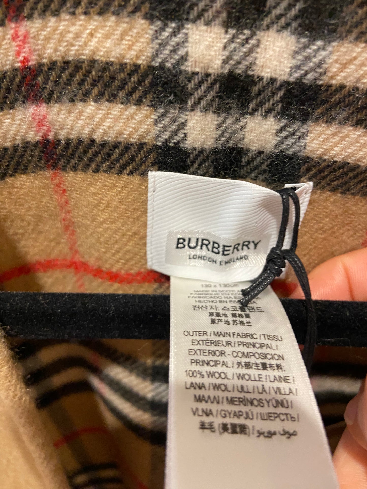 Burberry Reversible Check Wool Cape ONE SIZE