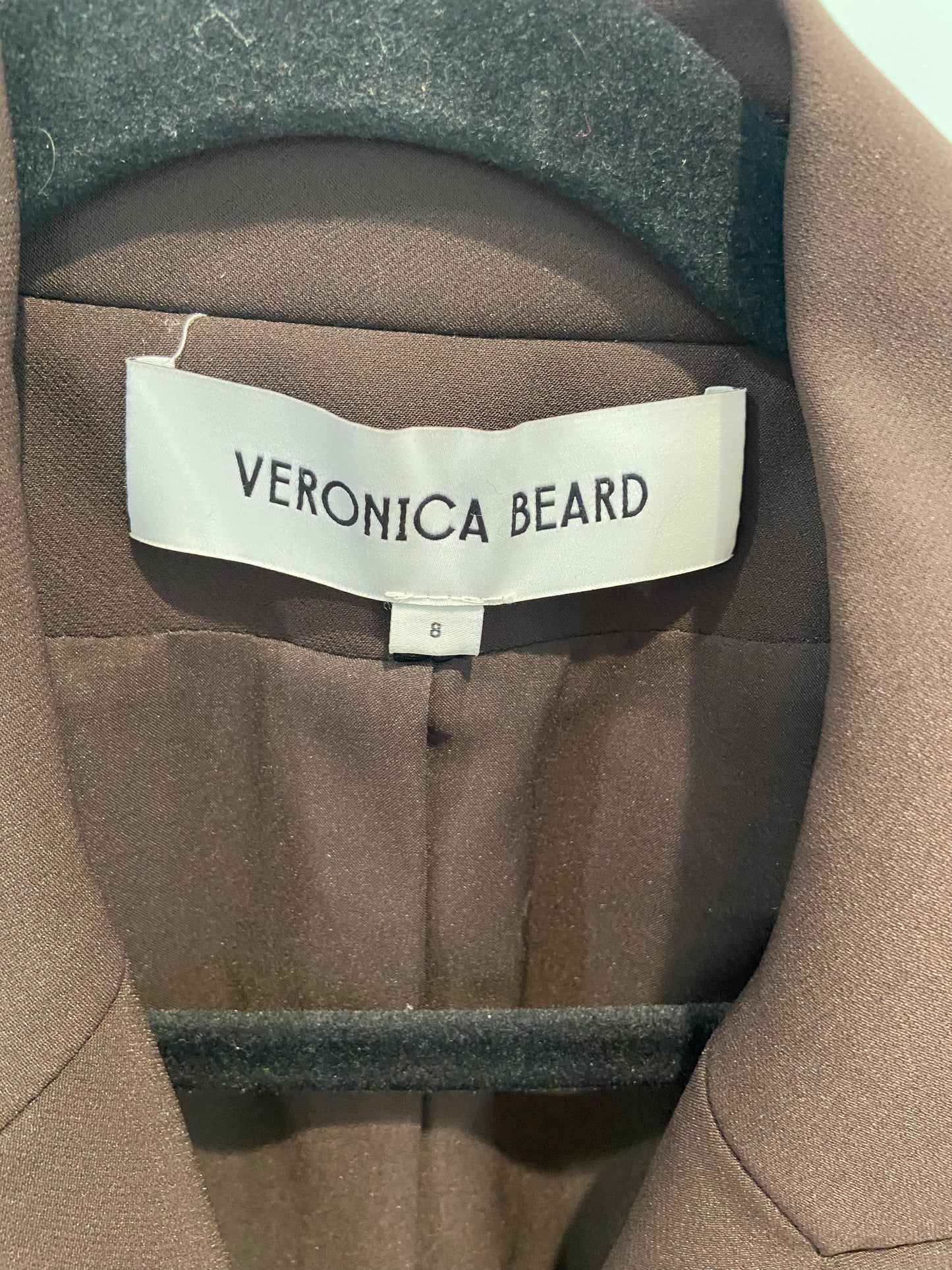 Veronica Beard Orlane Dickey Jacket Blazer in Dark Chocolate size 8