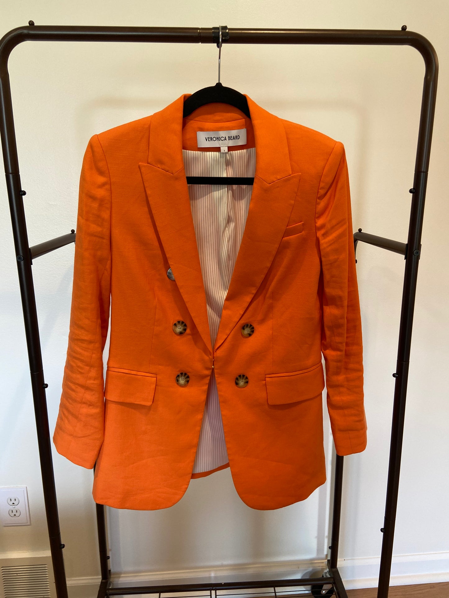 Veronica Beard Bexley Dickey Linen-Blend Blazer Jacket size 2
