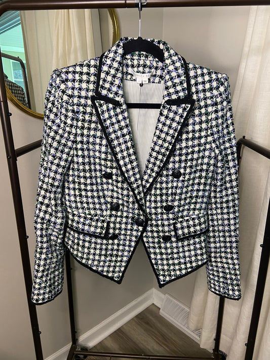Veronica Beard Diego Tweed Check Dickey Jacket size 2