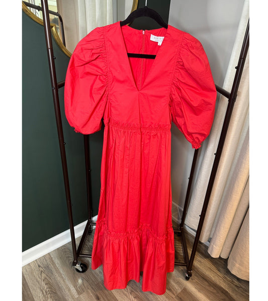 Hunter Bell Palmer Midi Dress Cherry Red size S