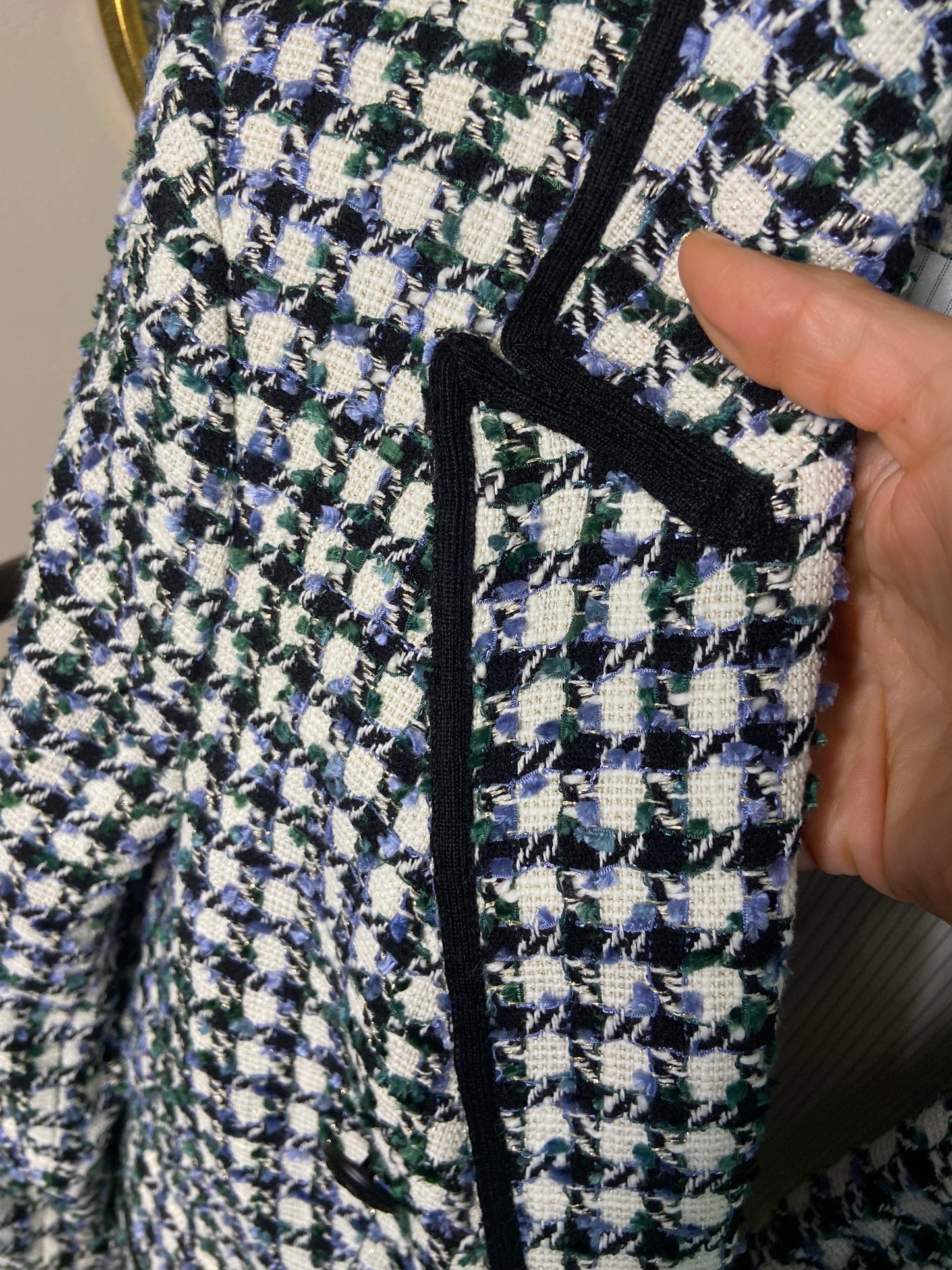 Veronica Beard Diego Tweed Check Dickey Jacket size 2